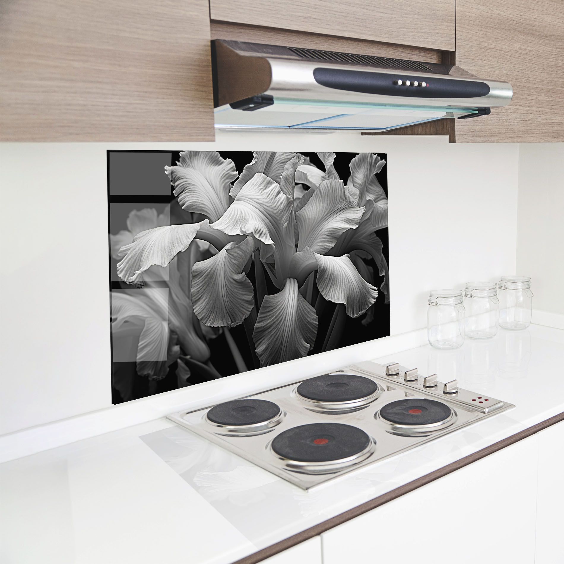 Grey On Black Iris mockup 8