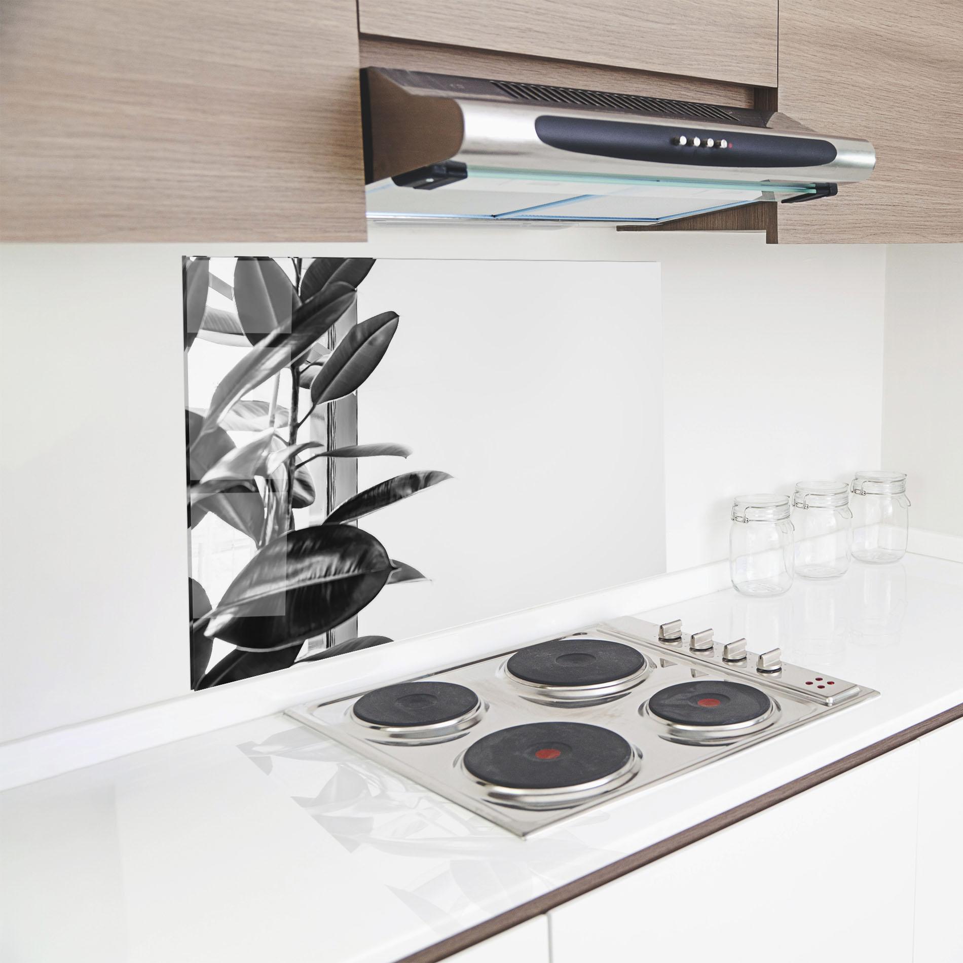 Konyhai üveg hátfal Grey Plant mockup 8