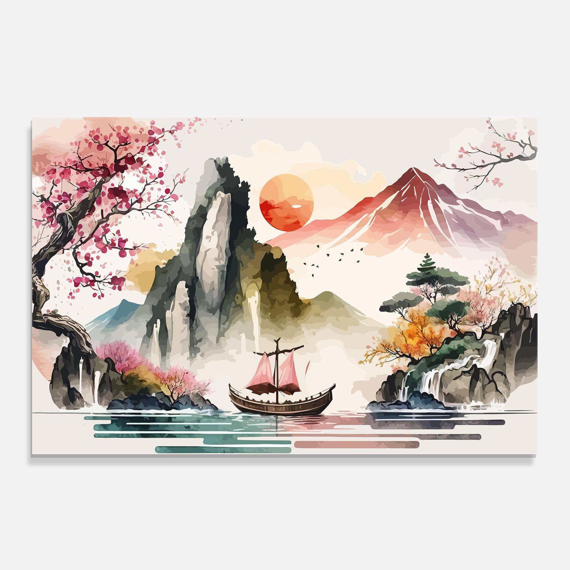 Asian Orange Sunset mockup 0