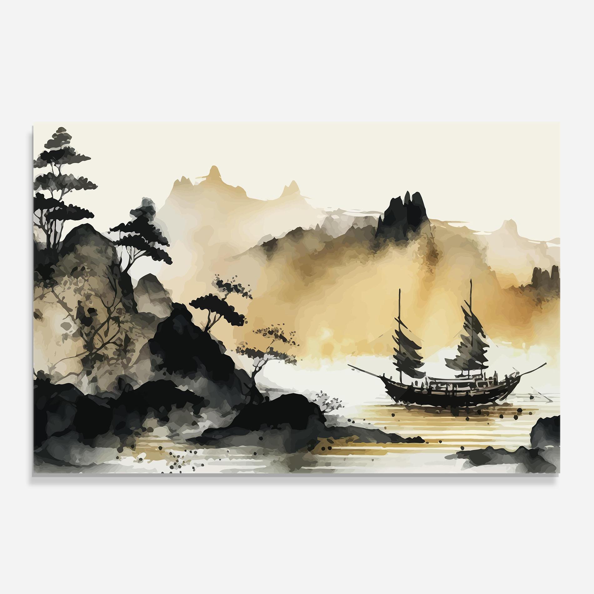 Konyhai üveg hátfal Asiatic Grey Cream mockup 0