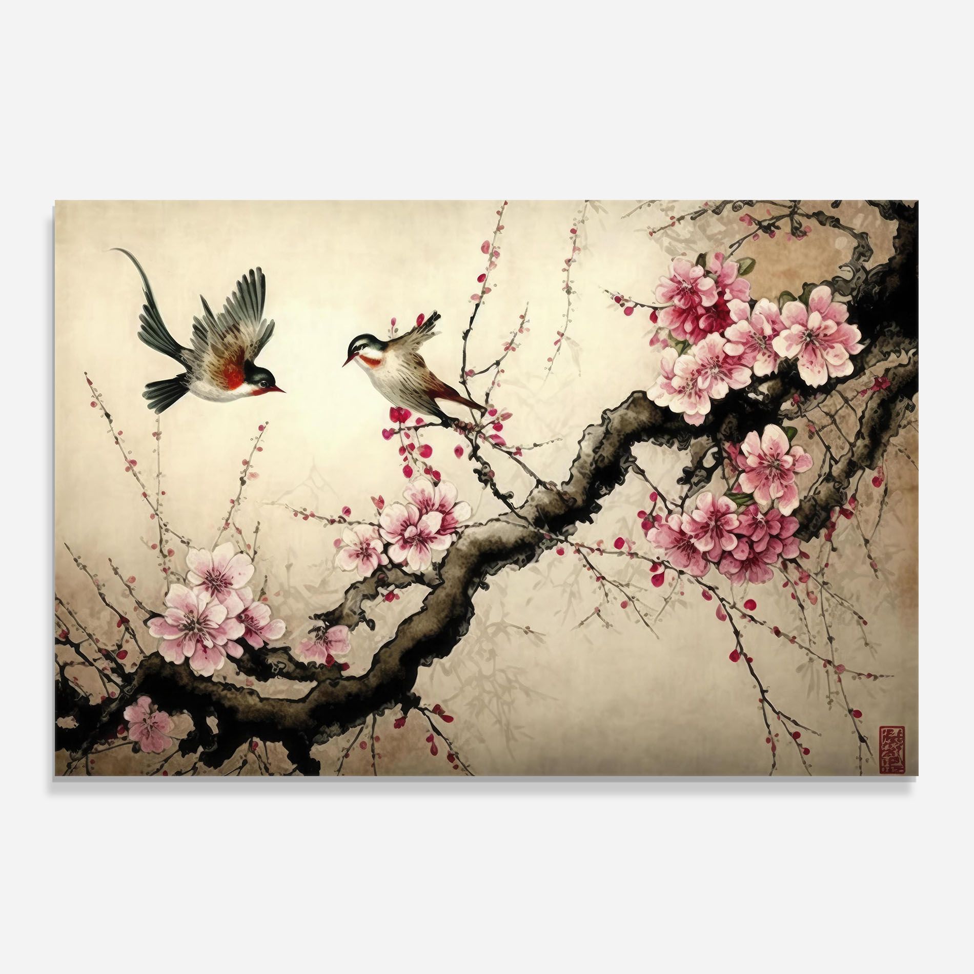 Cherry Blossom Birds mockup 0