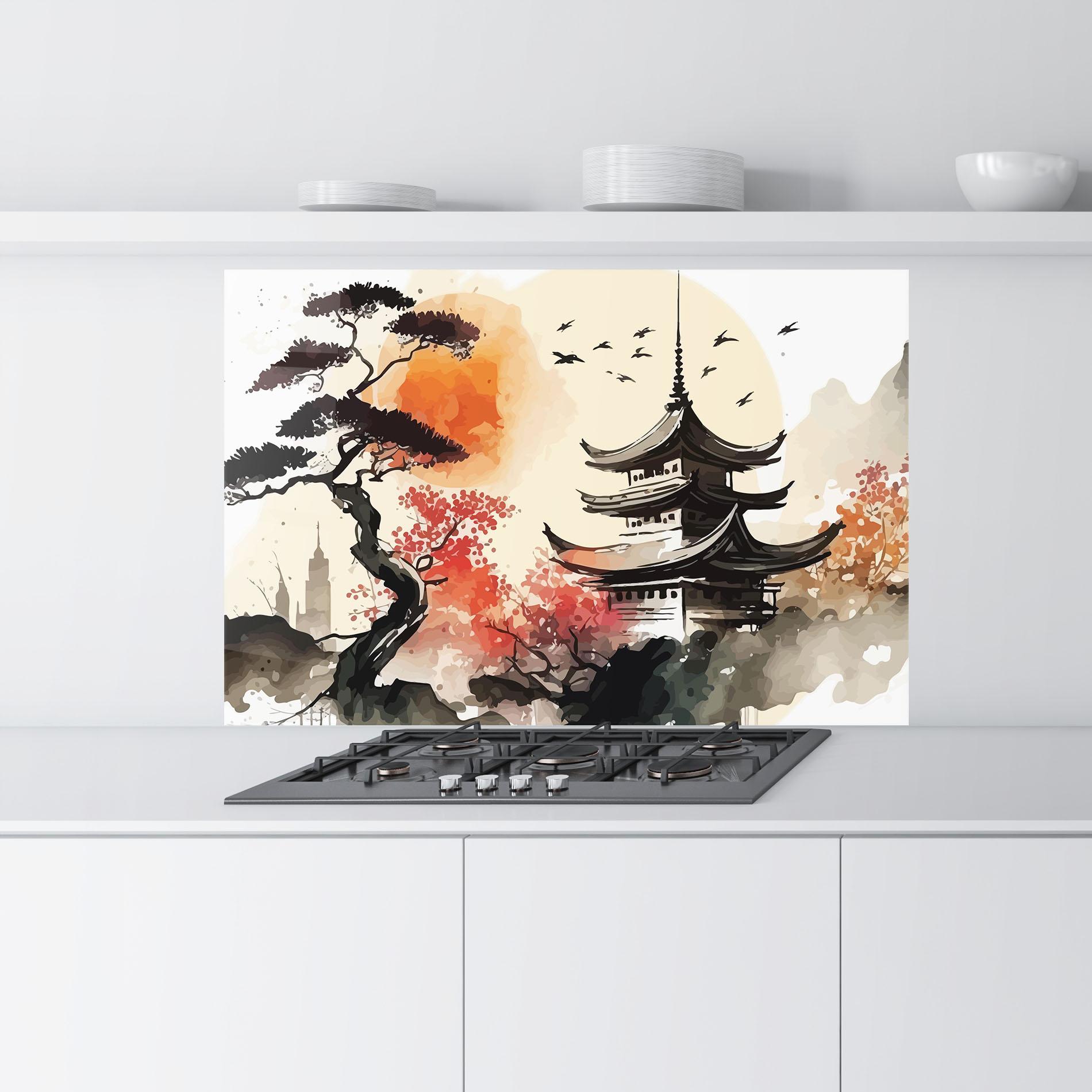 Konyhai üveg hátfal Asiatic Beautiful View mockup 9