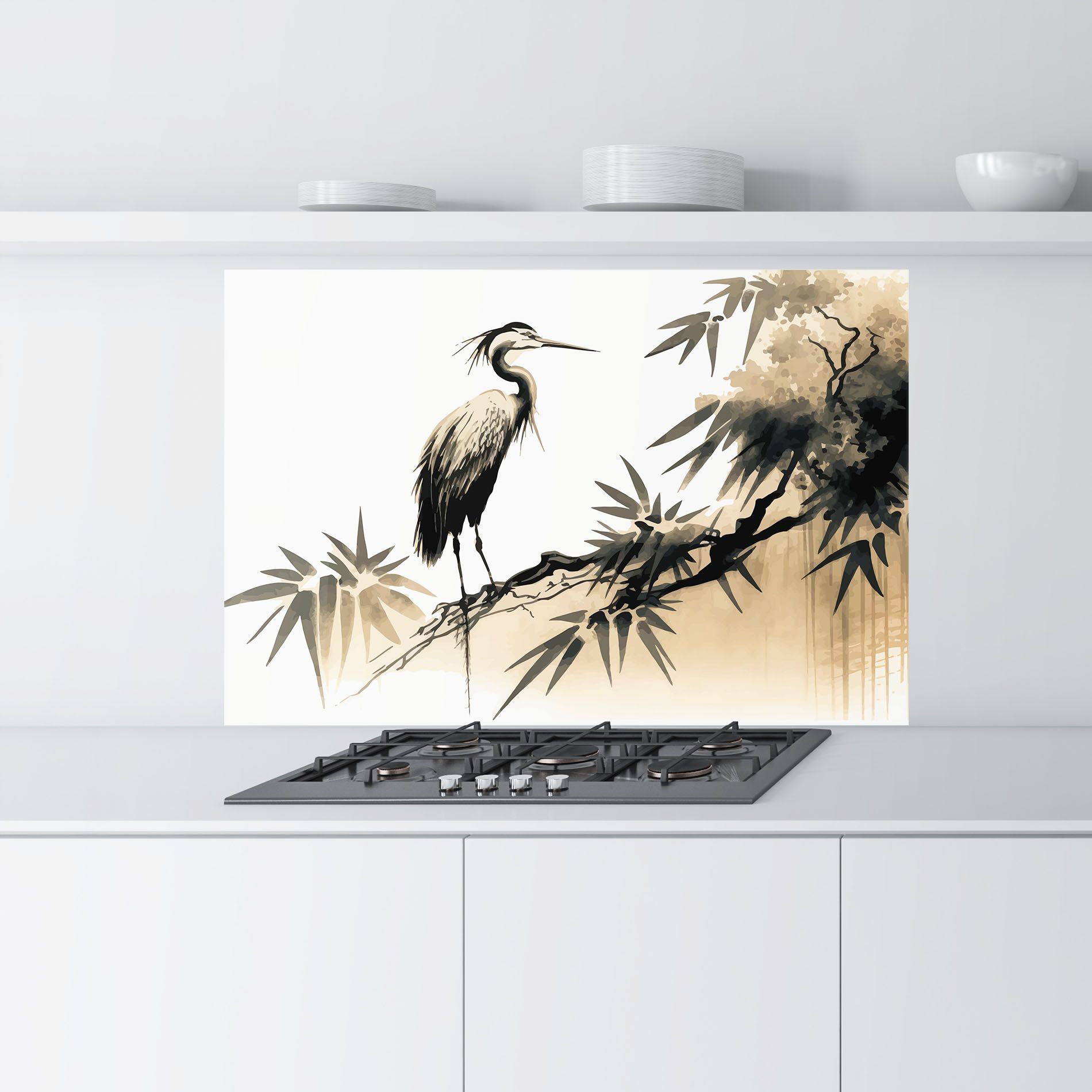 Black Cream Bird Art mockup 9