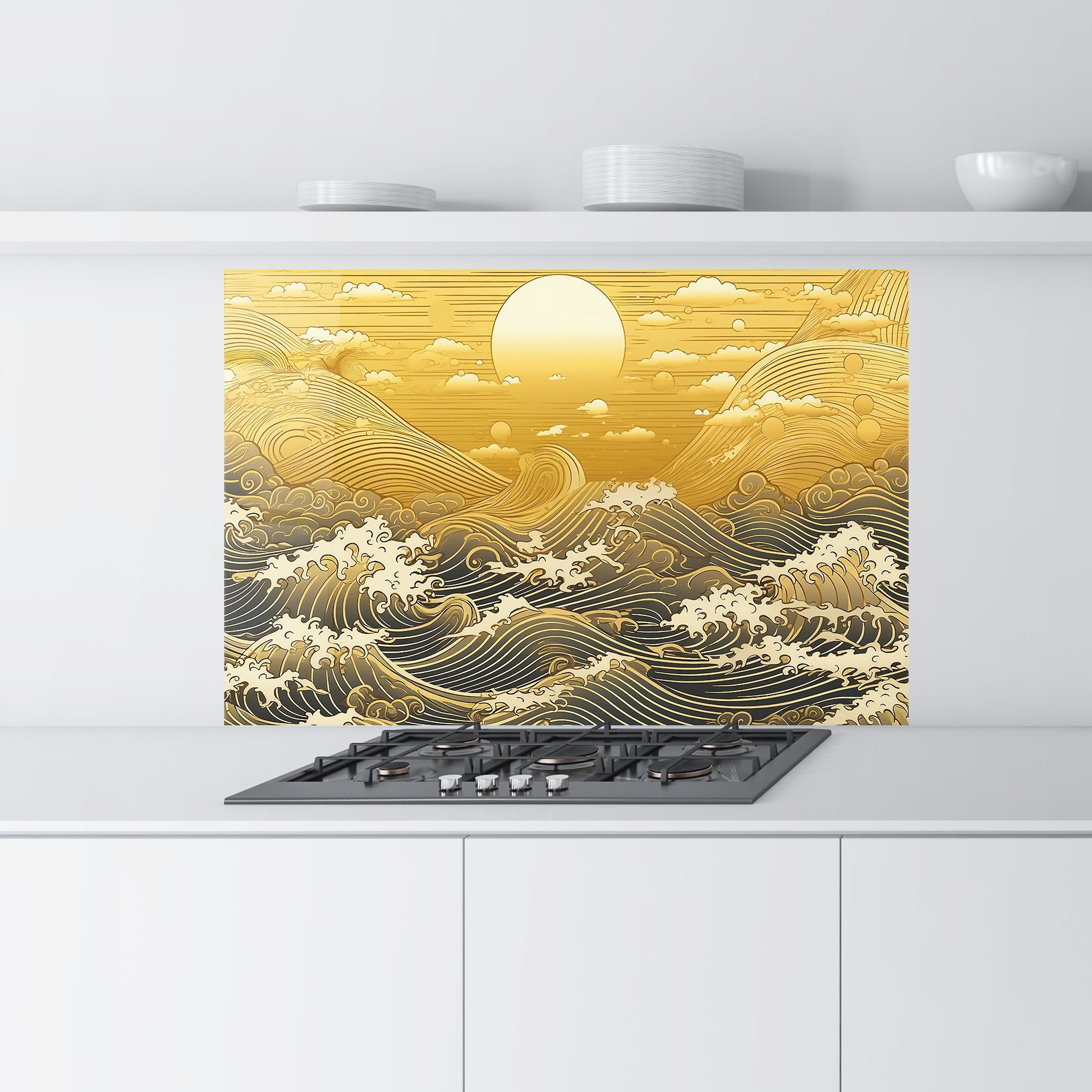 Blue Gold Waves mockup 9