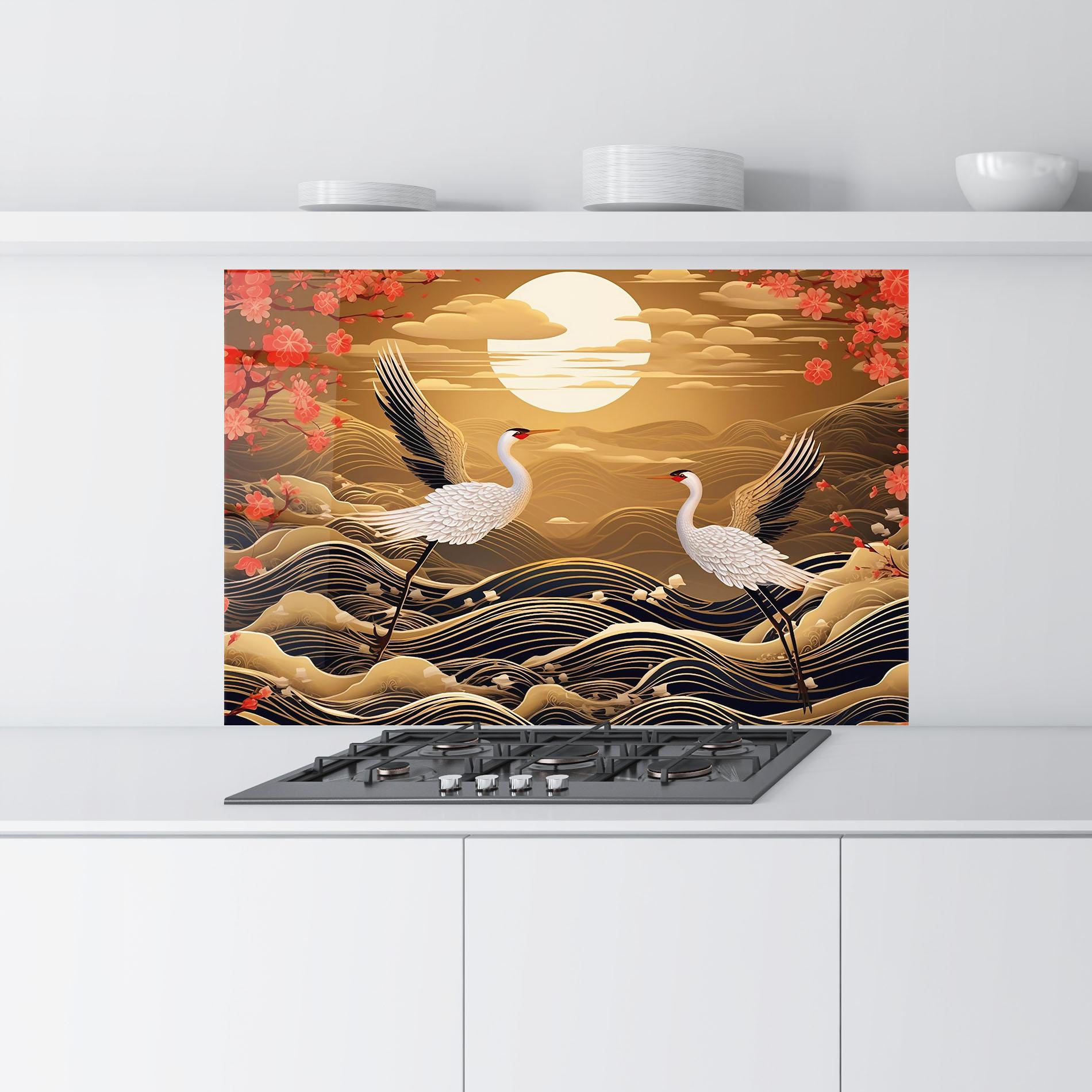 Konyhai üveg hátfal Chinese Oil Painting mockup 9