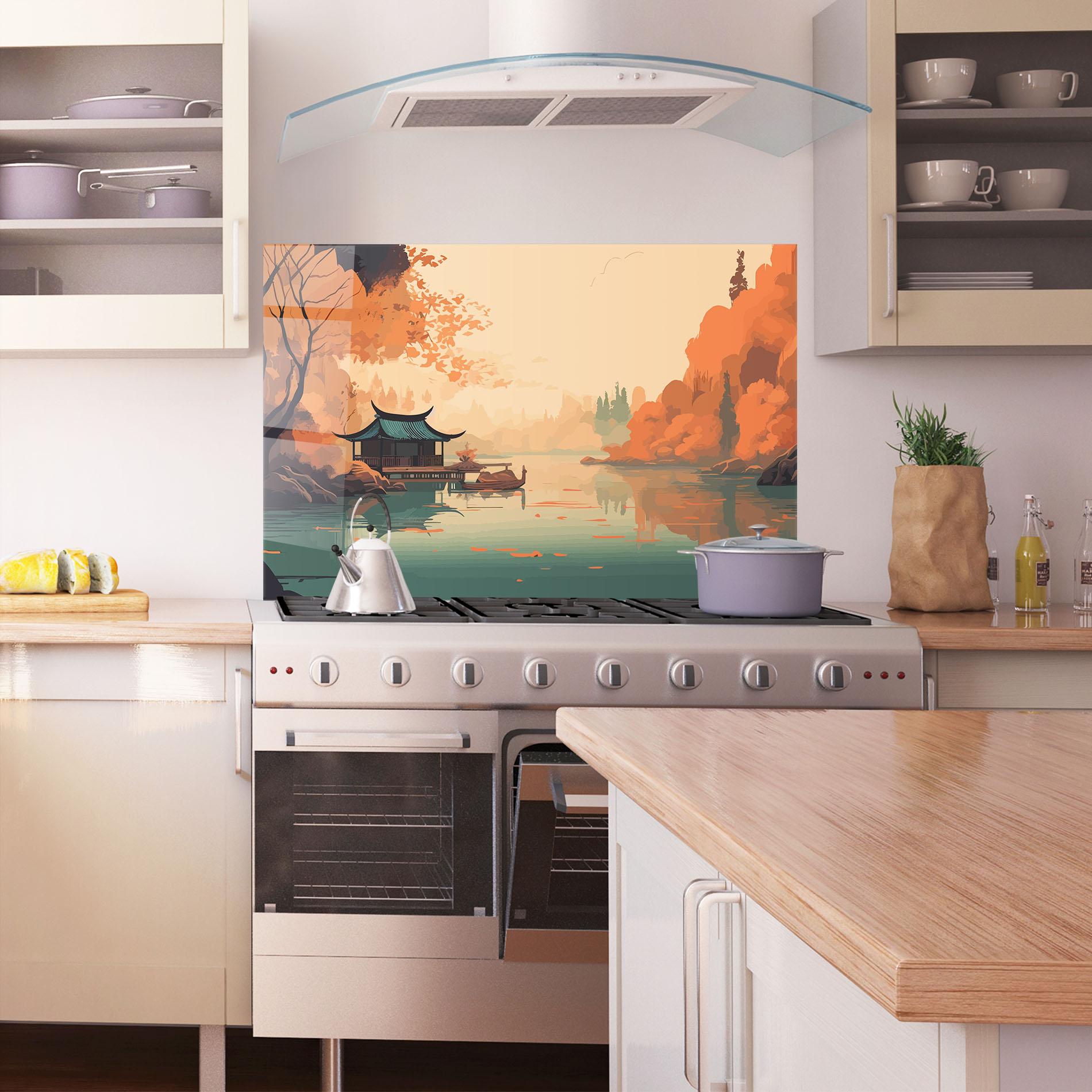 Konyhai üveg hátfal Asiatic Lake mockup 1