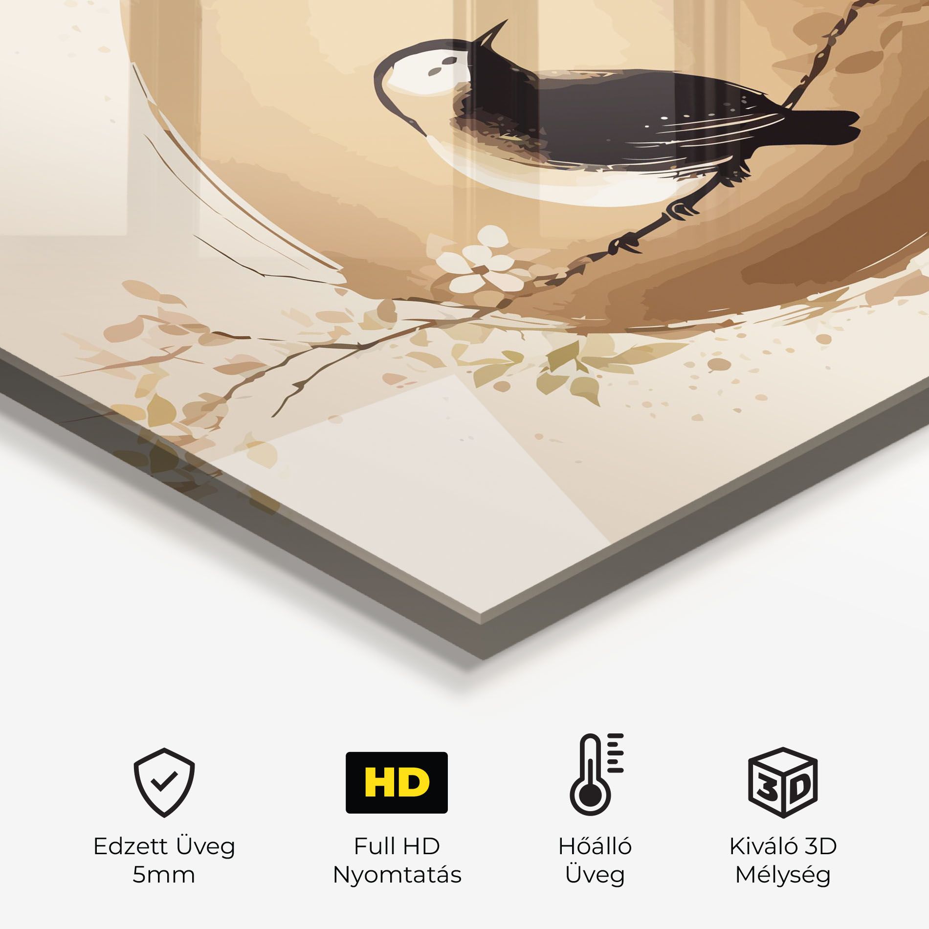 Cream Blossoms Bird mockup 2