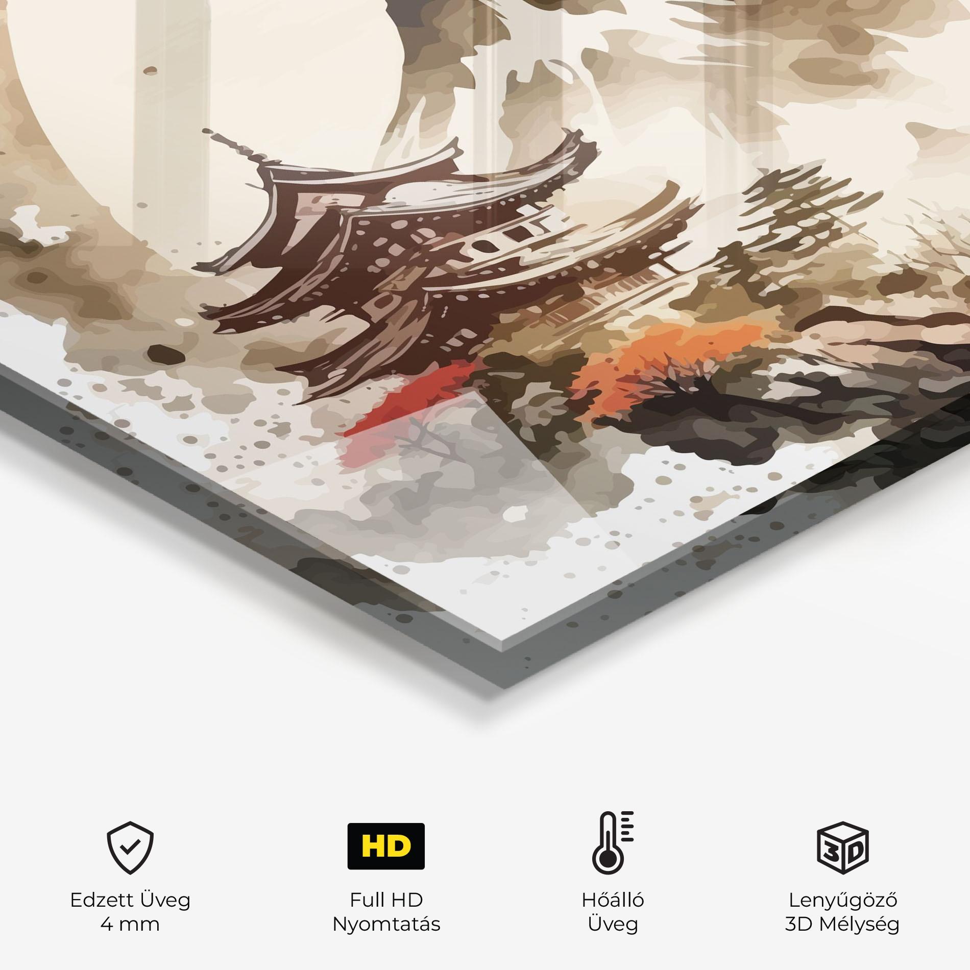 Konyhai üveg hátfal Asiatic Blossom View mockup 2