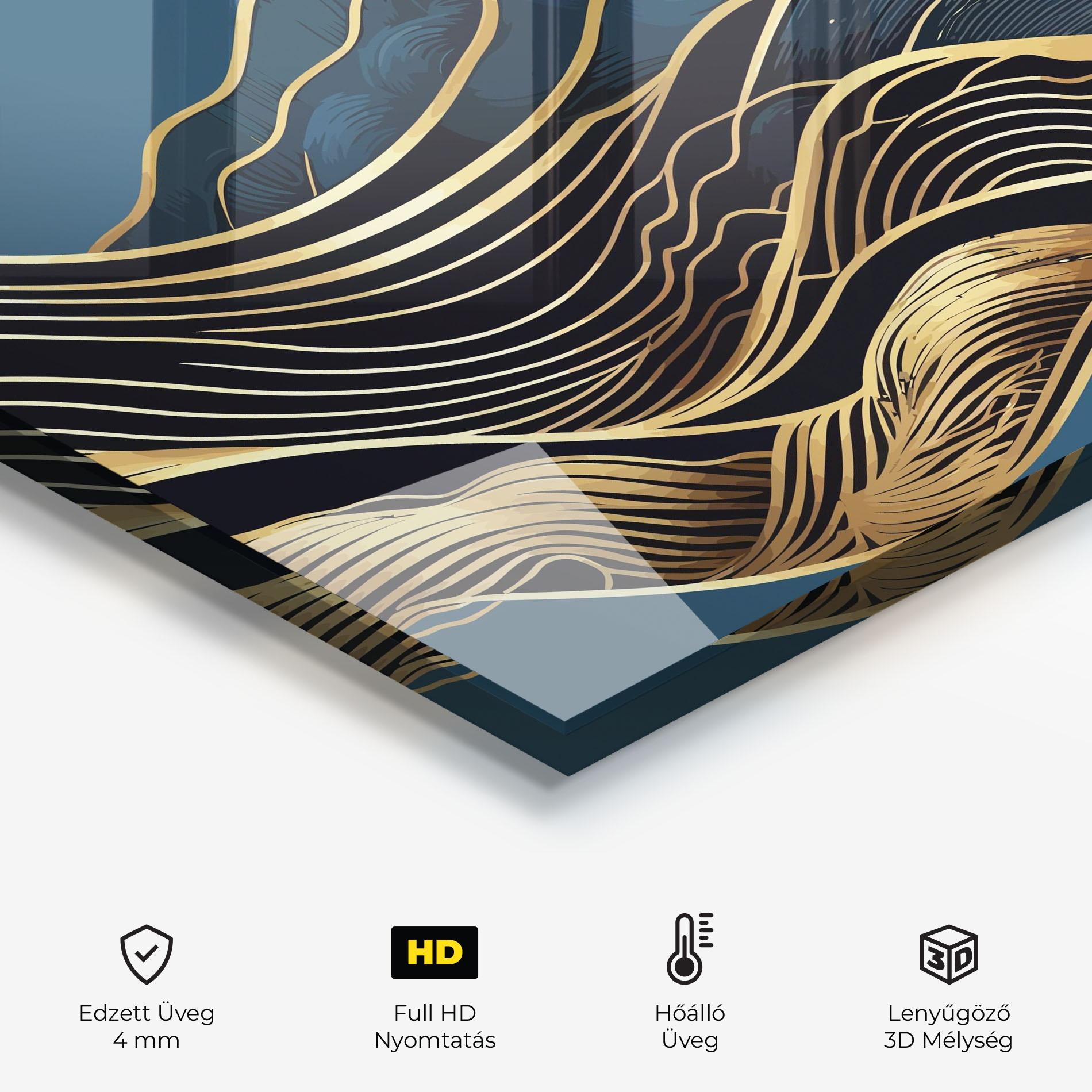 Konyhai üveg hátfal Asiatic Blue Wave mockup 2