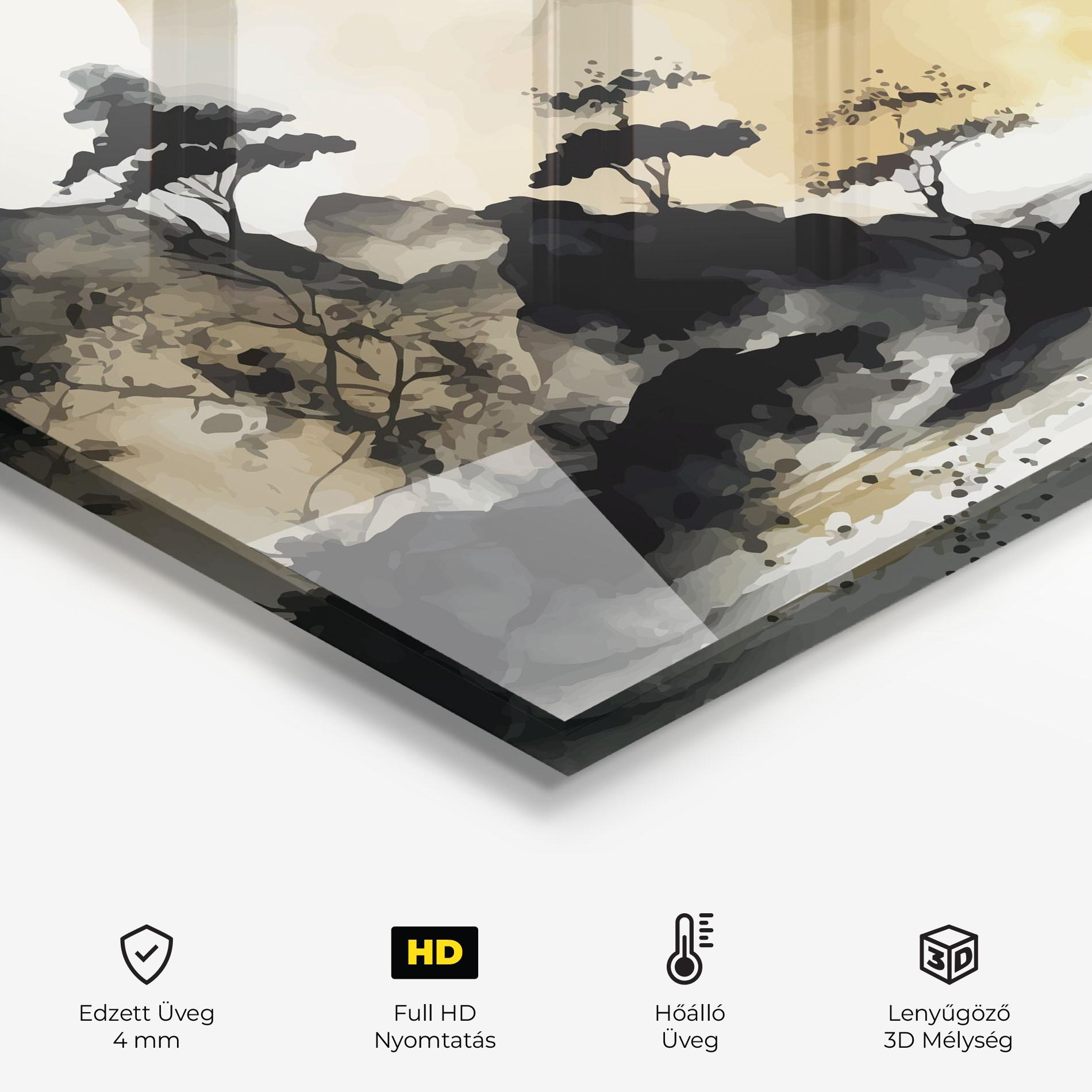 Konyhai üveg hátfal Asiatic Grey Cream mockup 2