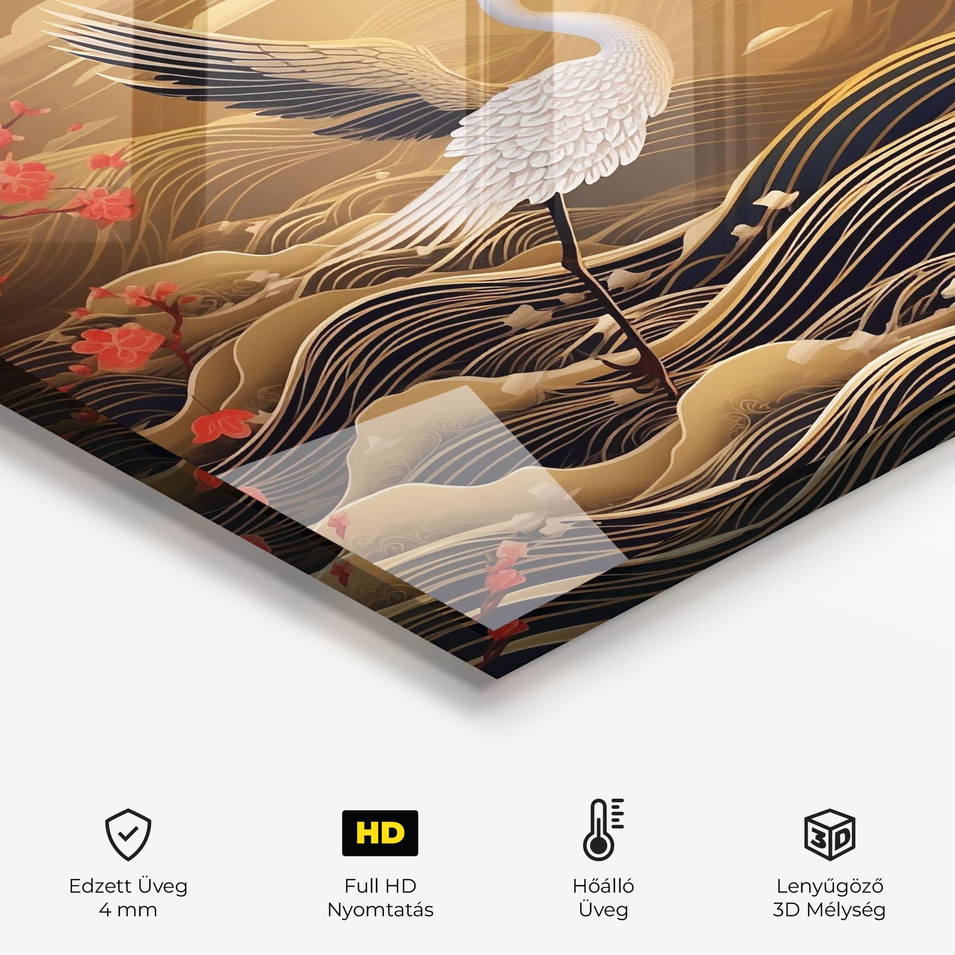 Konyhai üveg hátfal Chinese Oil Painting mockup 2