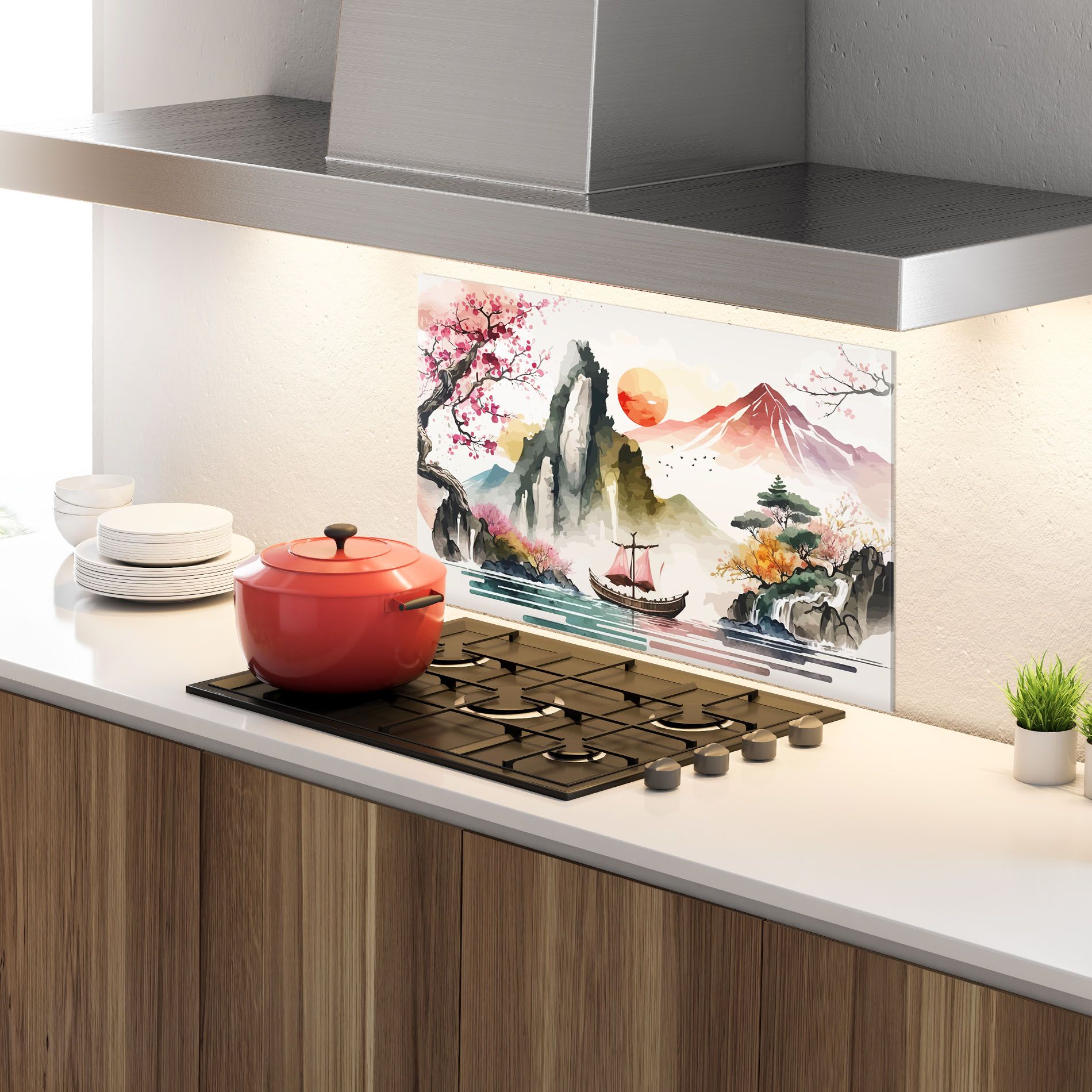 Asian Orange Sunset mockup 4