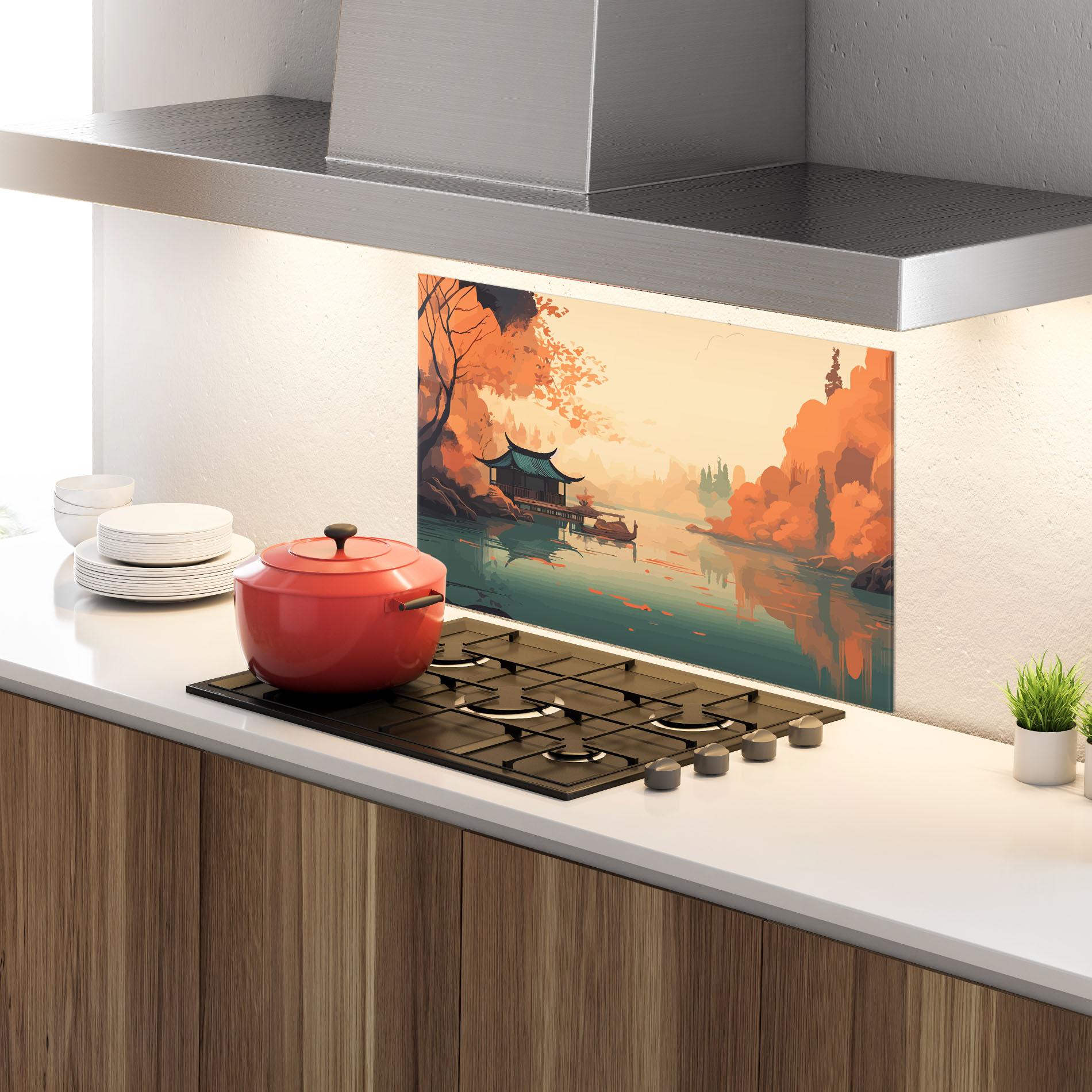 Konyhai üveg hátfal Asiatic Lake mockup 4