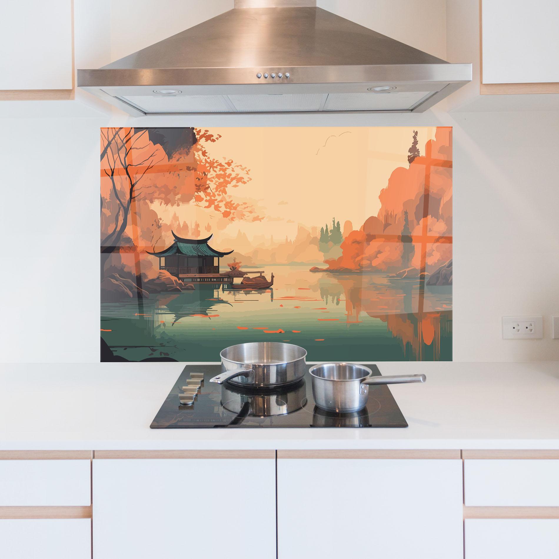 Konyhai üveg hátfal Asiatic Lake mockup 5