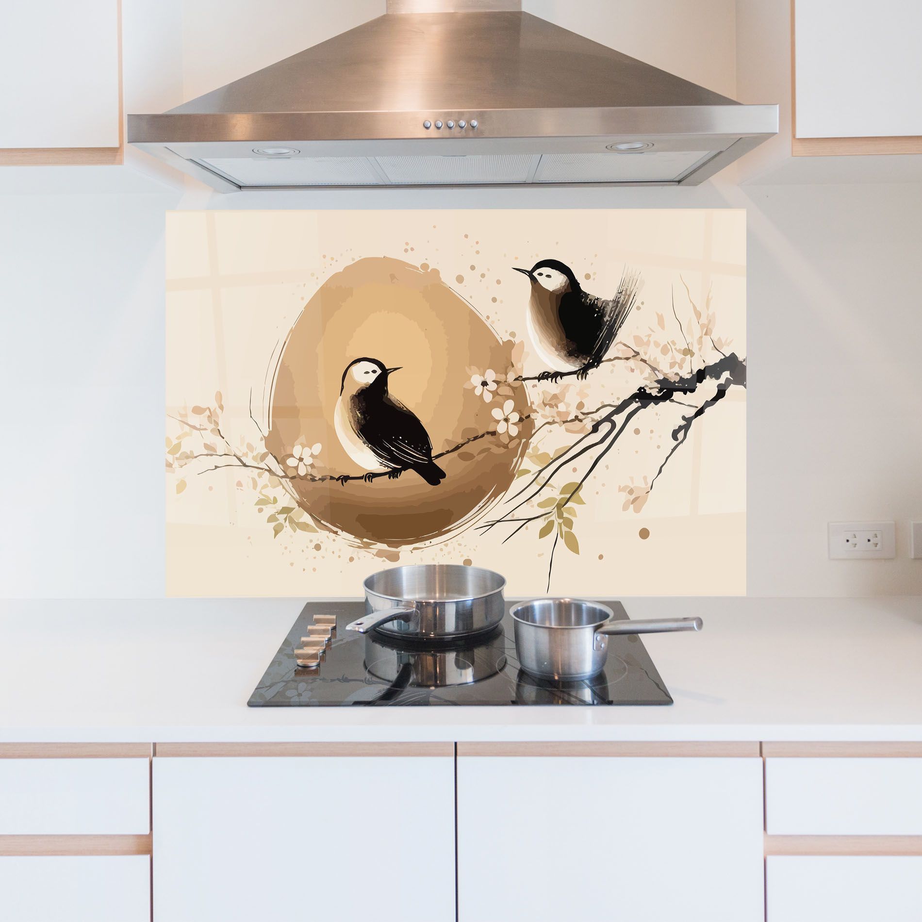 Cream Blossoms Bird mockup 5