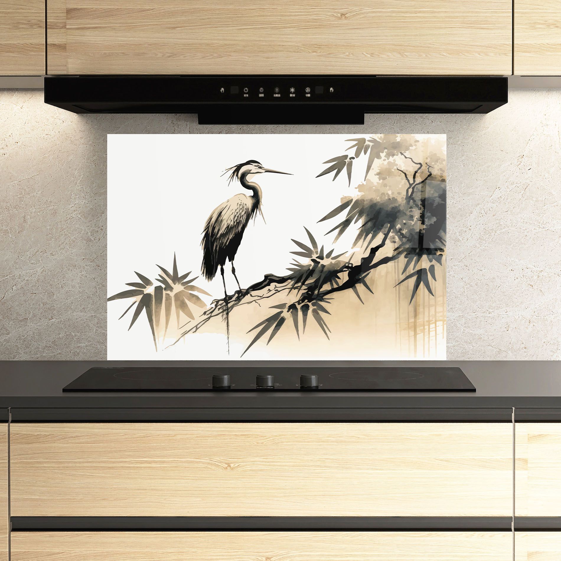 Black Cream Bird Art mockup 3