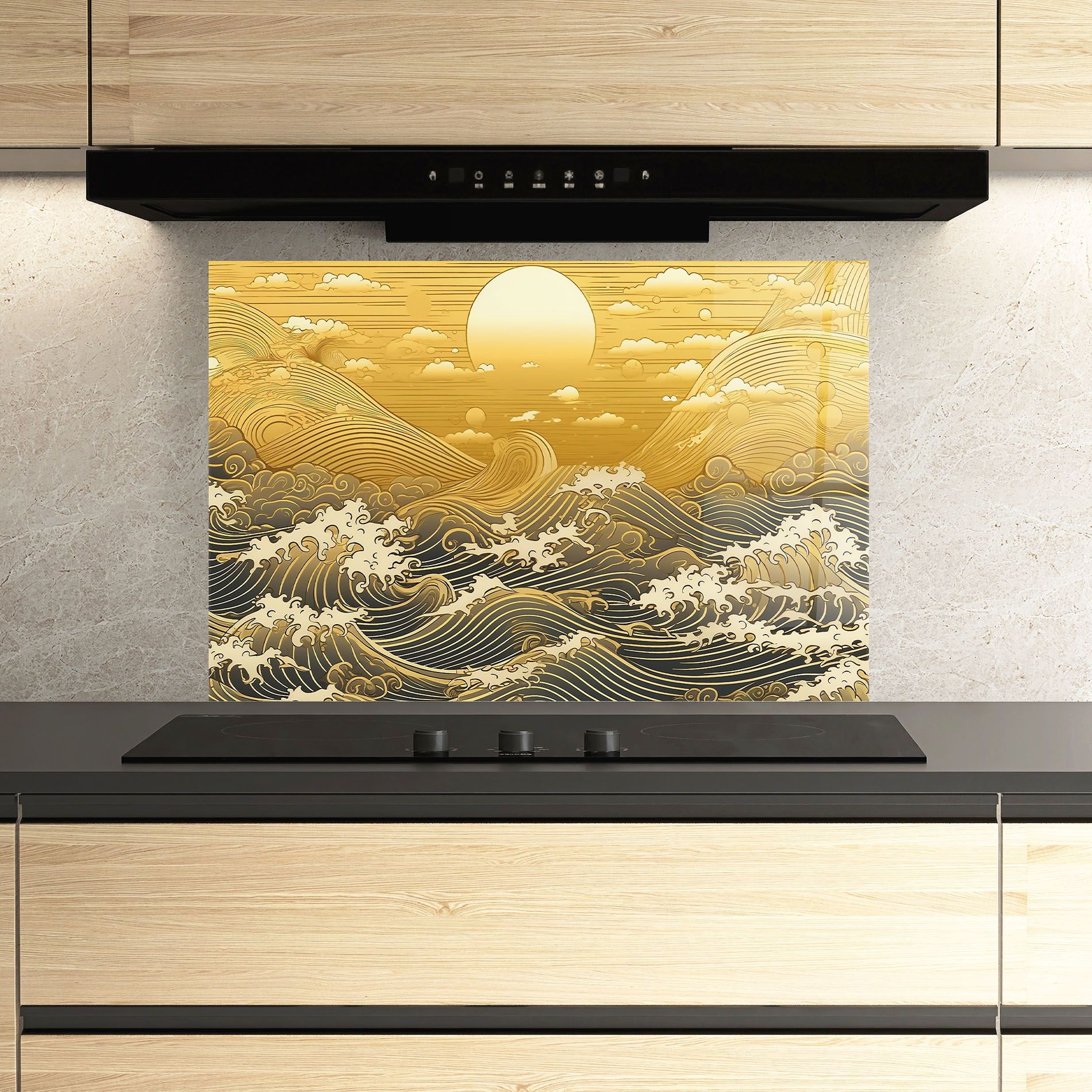 Blue Gold Waves mockup 3