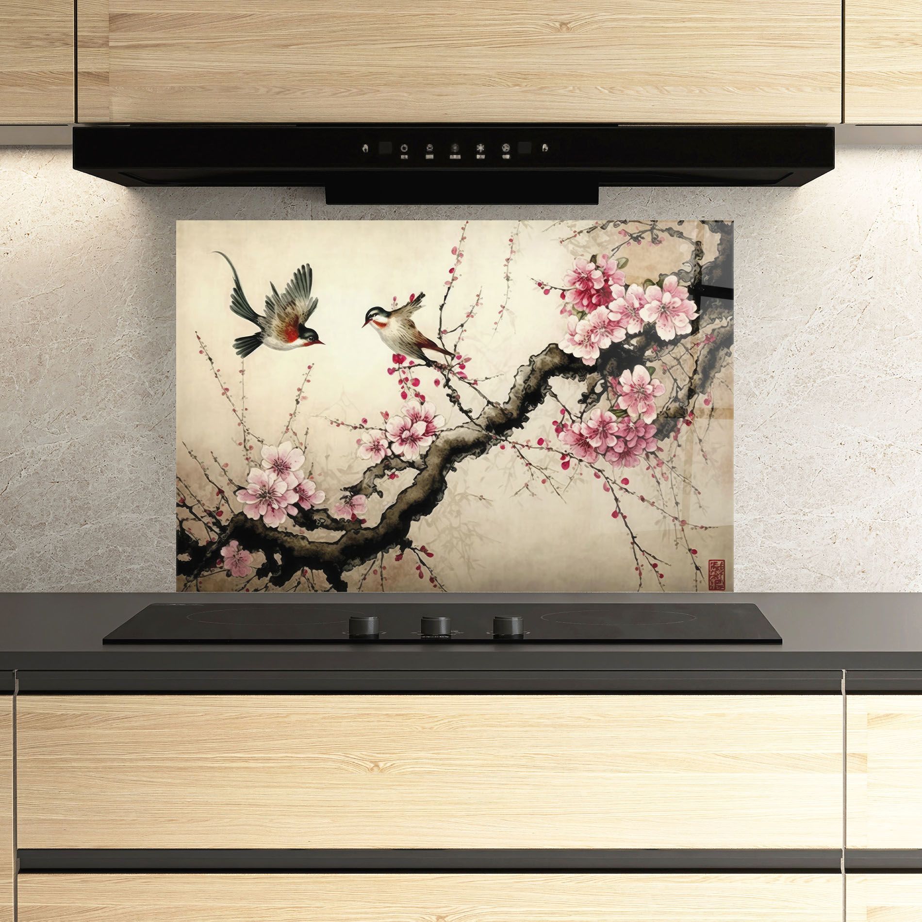 Cherry Blossom Birds mockup 3