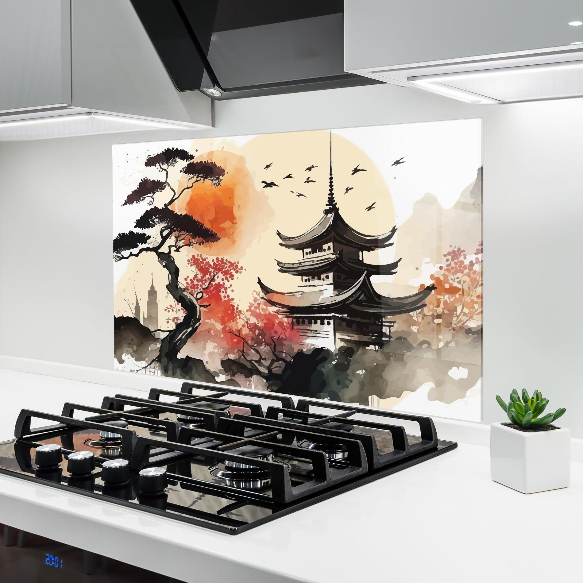 Konyhai üveg hátfal Asiatic Beautiful View mockup 6