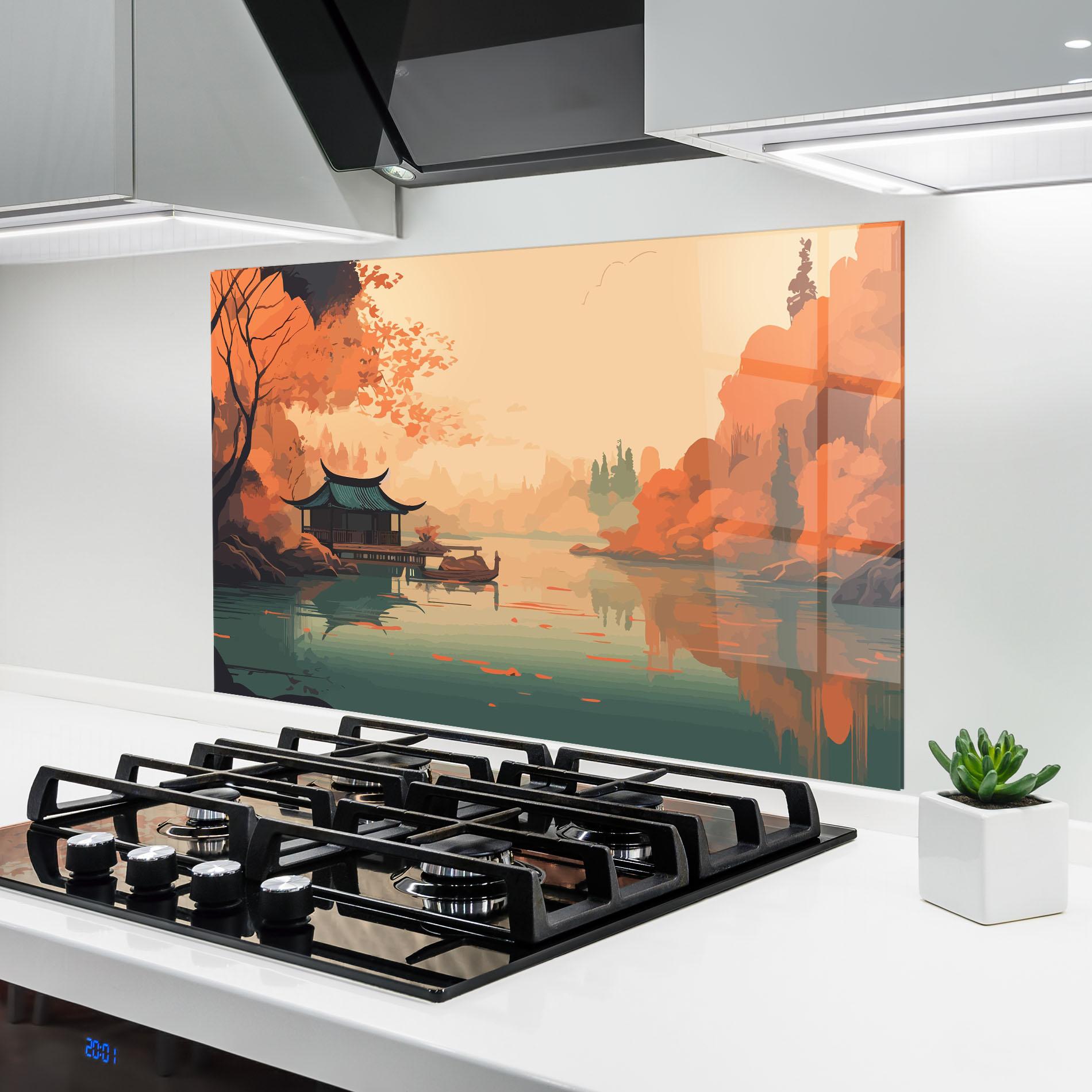 Konyhai üveg hátfal Asiatic Lake mockup 6