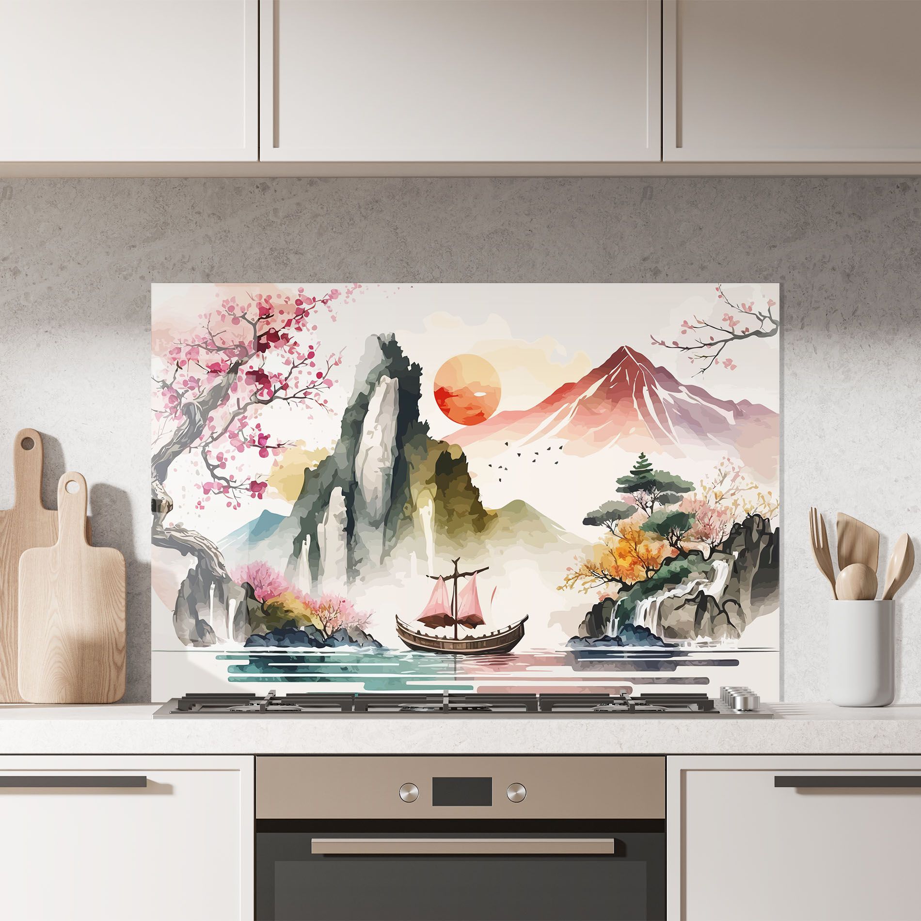 Asian Orange Sunset mockup 7