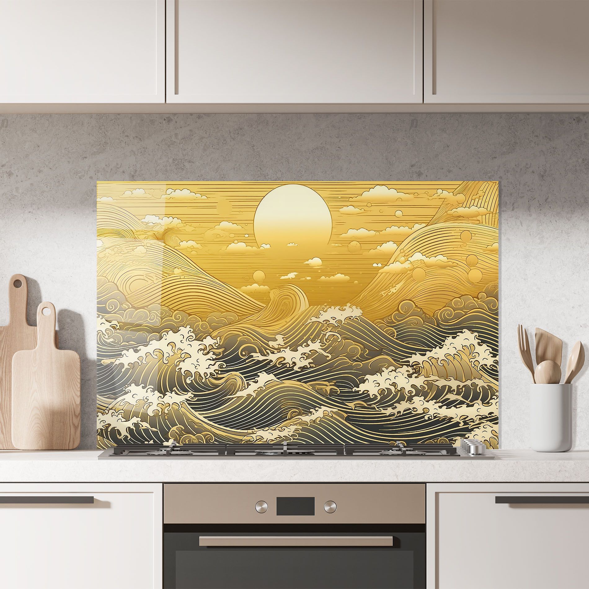 Blue Gold Waves mockup 7