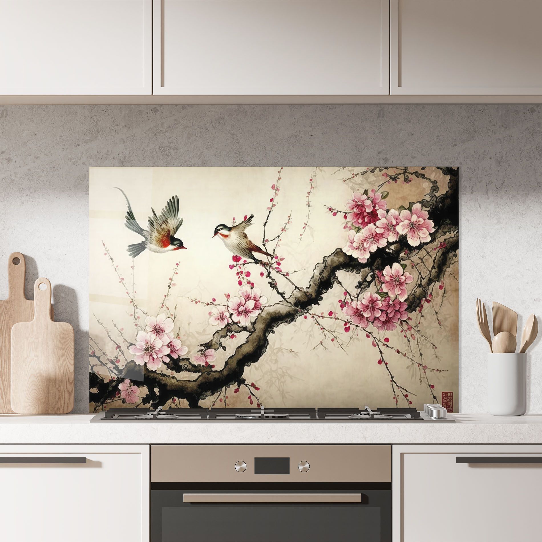 Cherry Blossom Birds mockup 7
