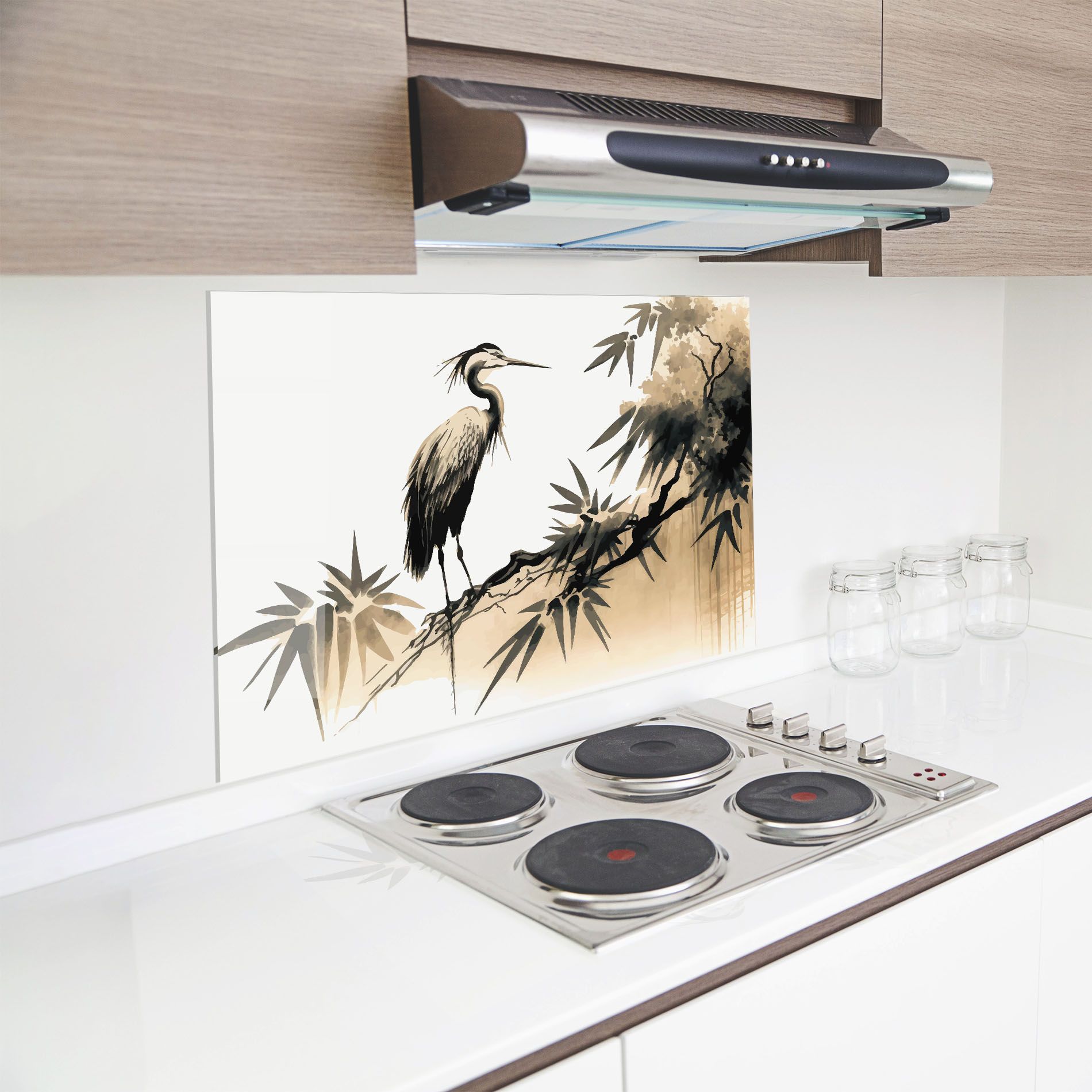 Black Cream Bird Art mockup 8