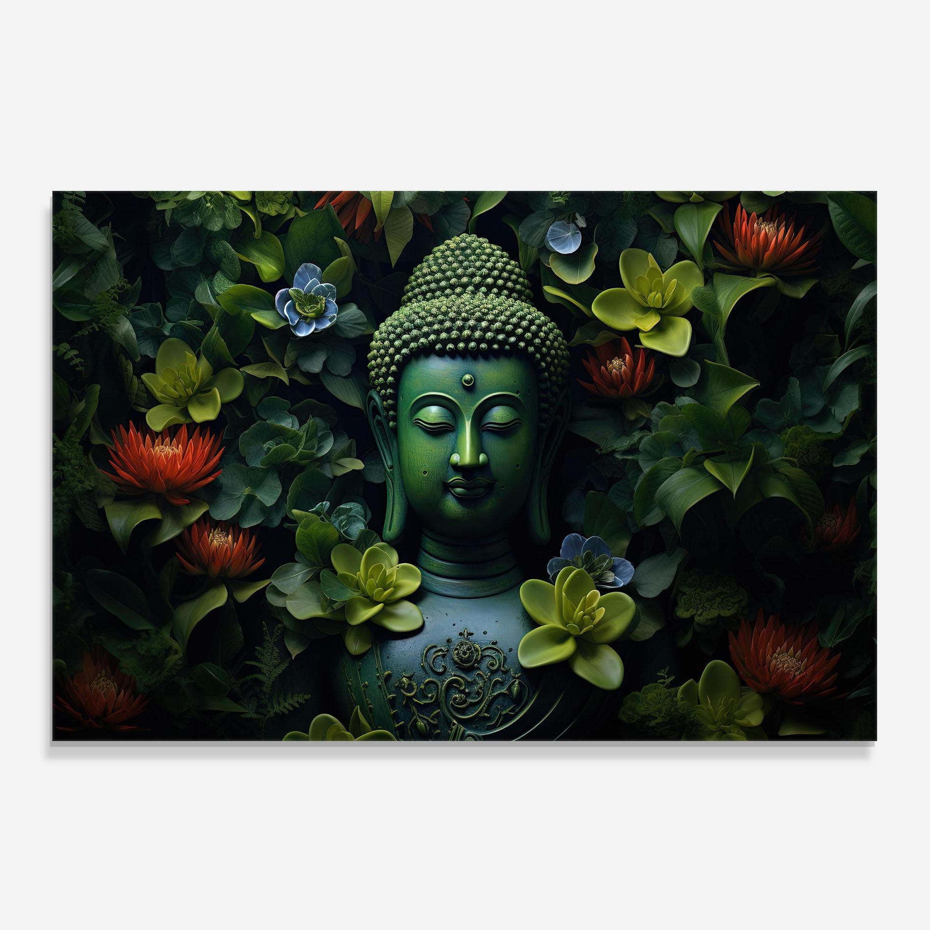 Konyhai üveg hátfal Blue Light Buddha mockup 0