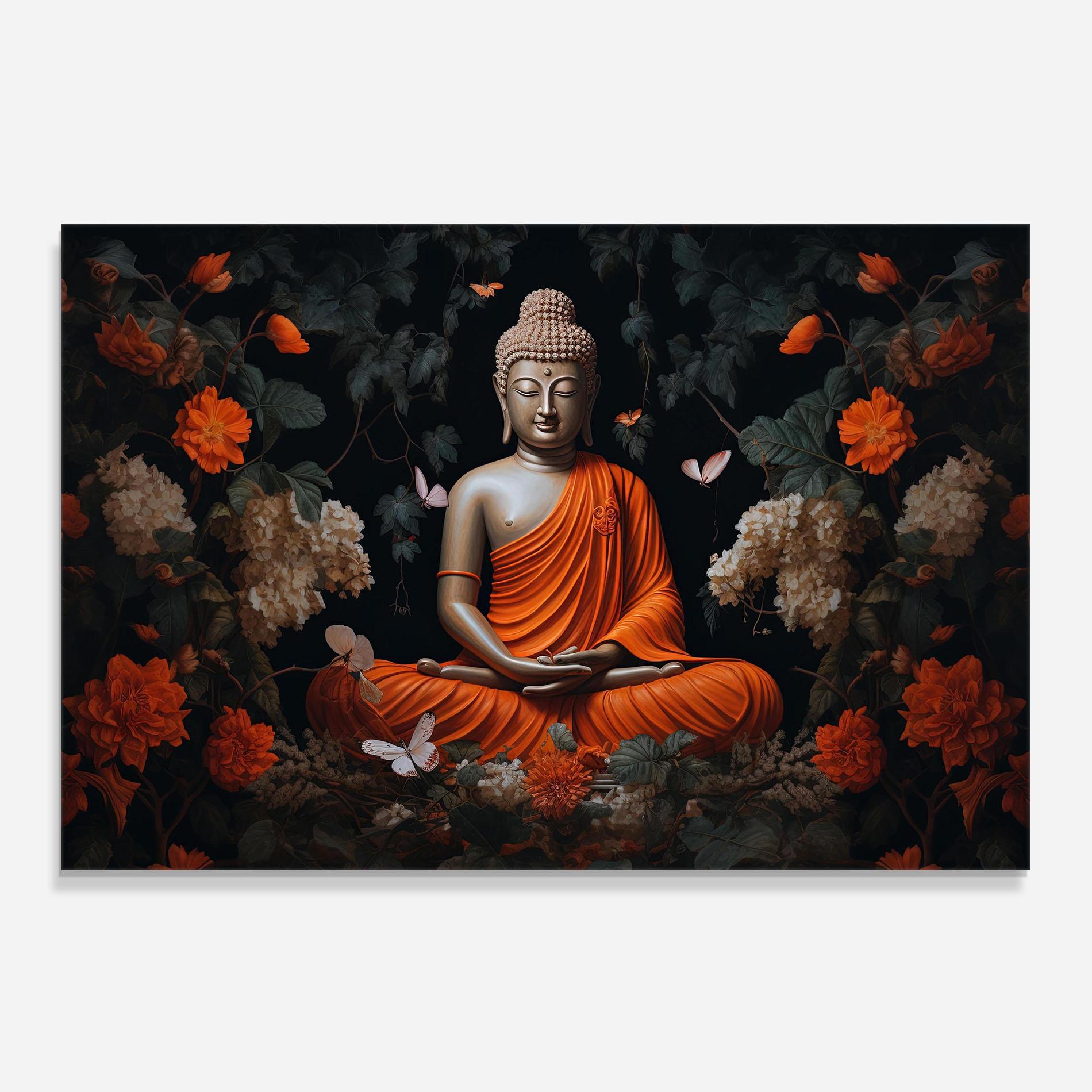 Konyhai üveg hátfal Butterfly Buddha mockup 0