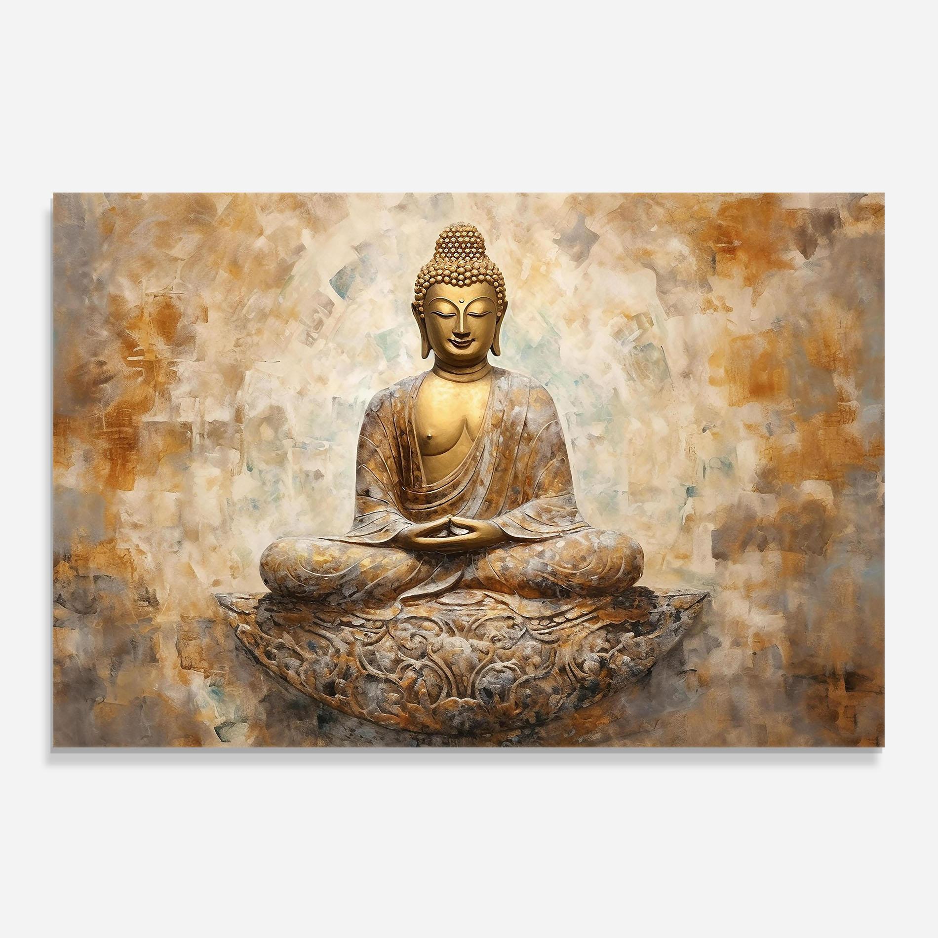 Konyhai üveg hátfal Cream Buddha Art mockup 0