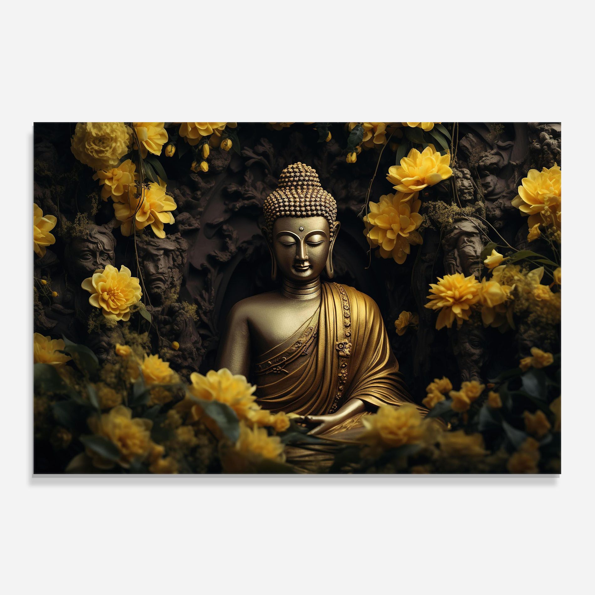 Gold Buddha Flowers mockup 0