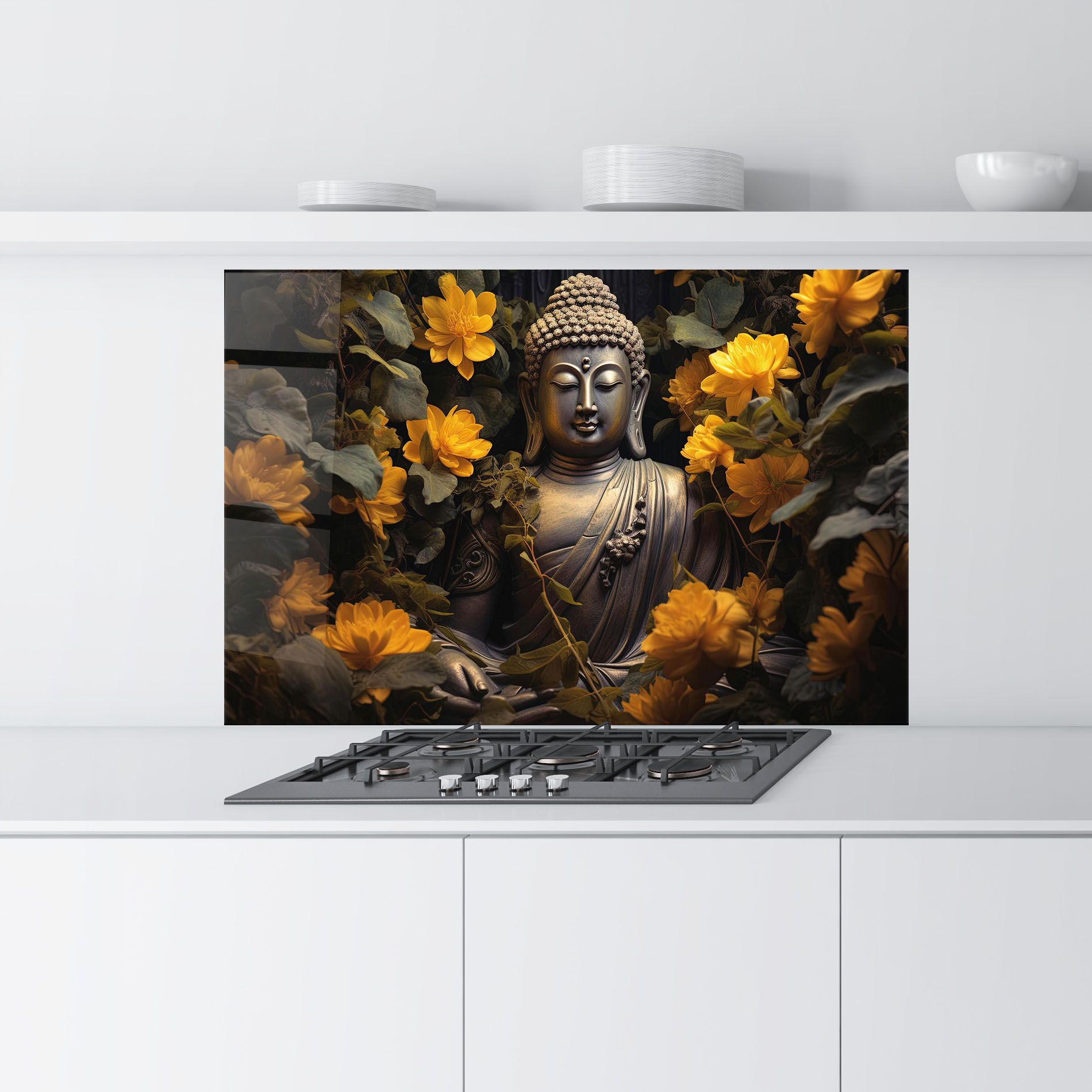 Buddha Yellow Meditation mockup 9