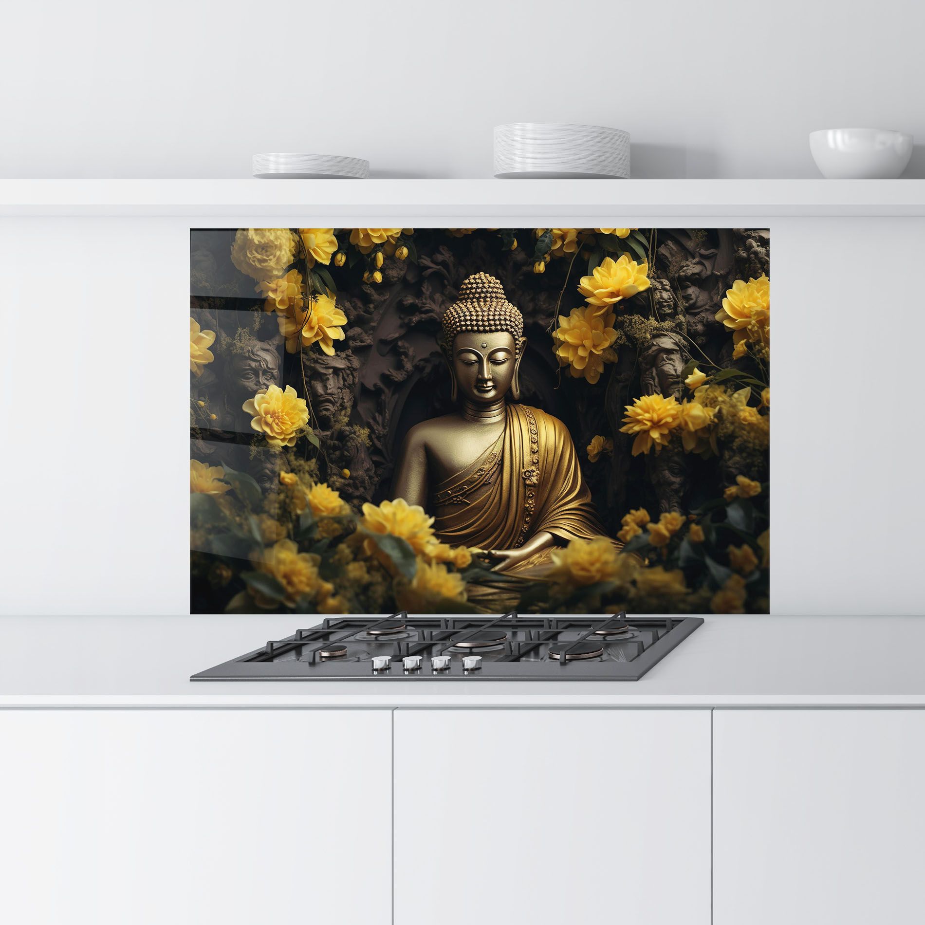 Gold Buddha Flowers mockup 9