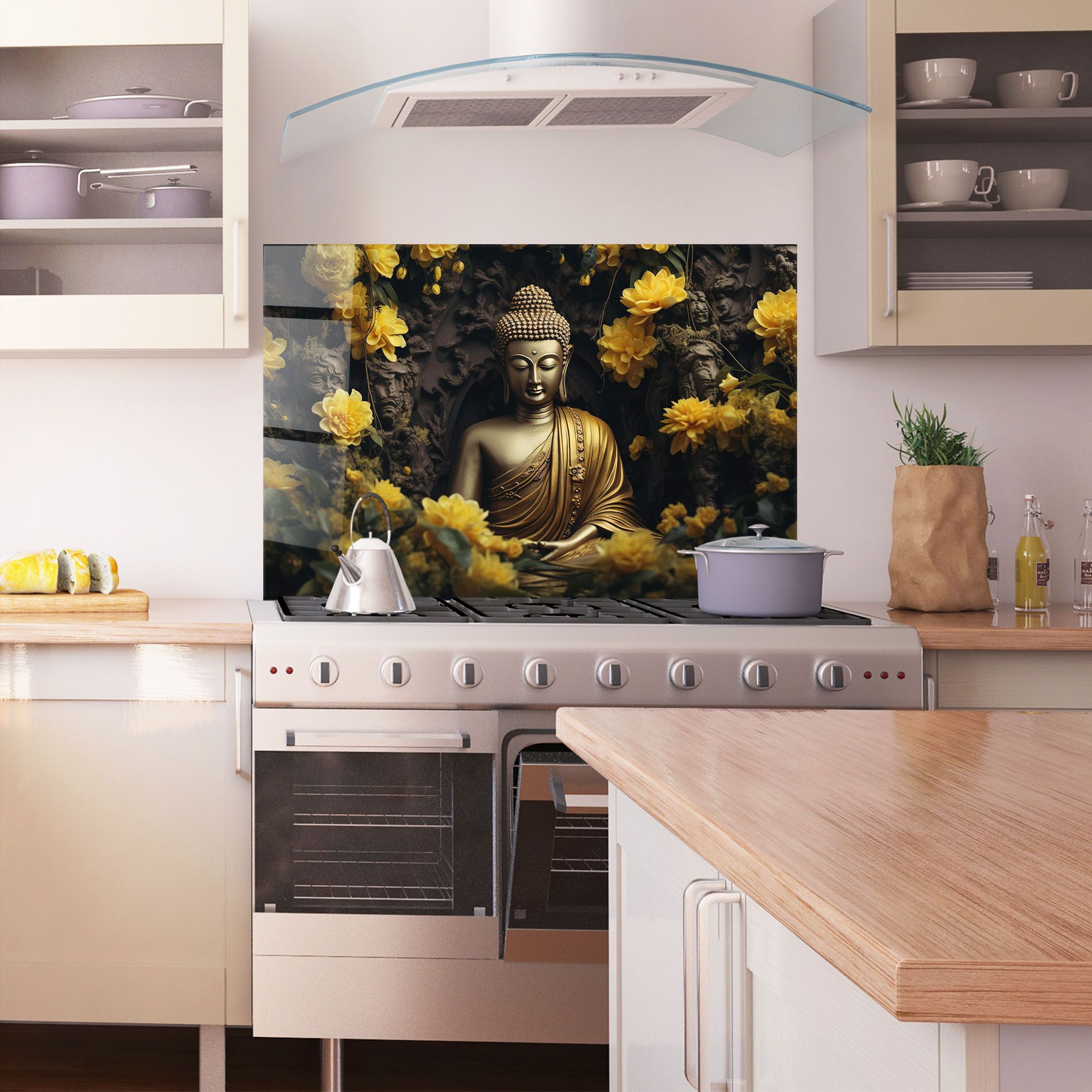 Gold Buddha Flowers mockup 1