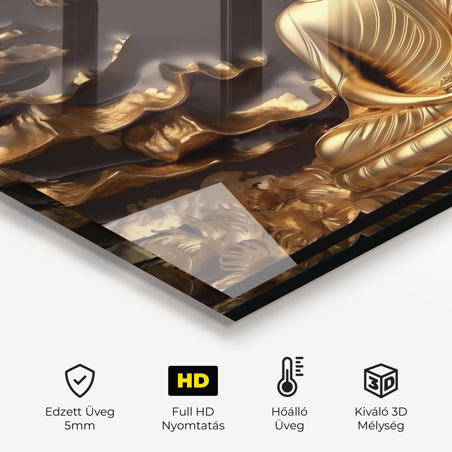 Gold 3d Buddha mockup 2