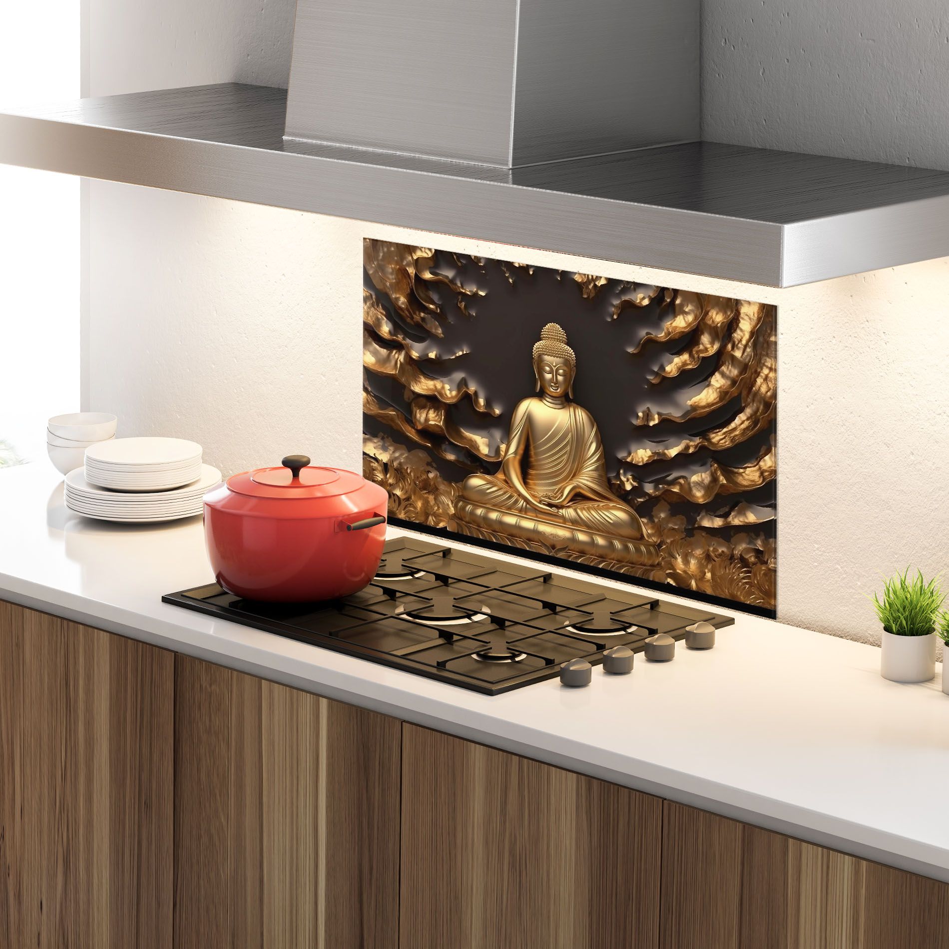 Gold 3d Buddha mockup 4