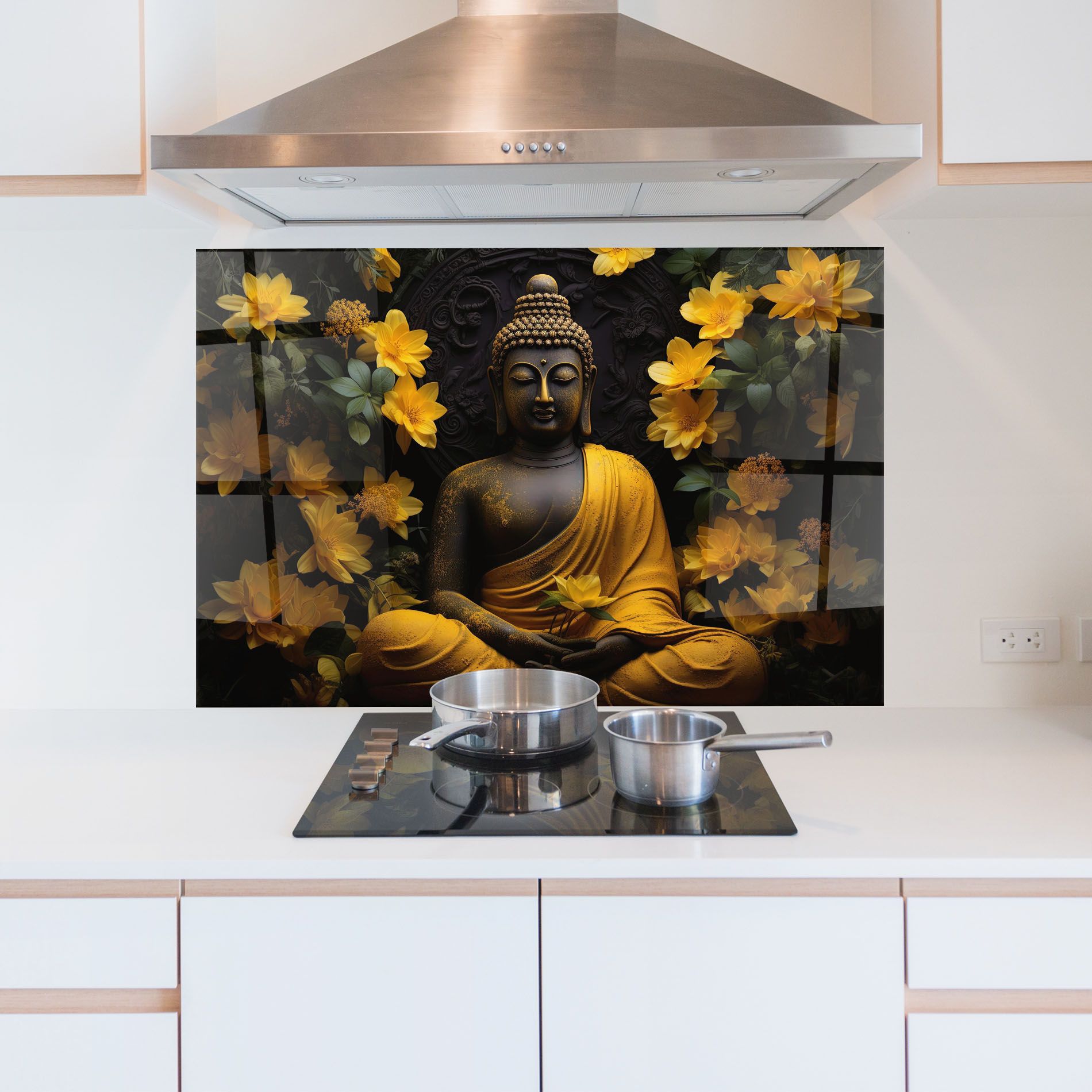 Buddha Yellow Statue mockup 5