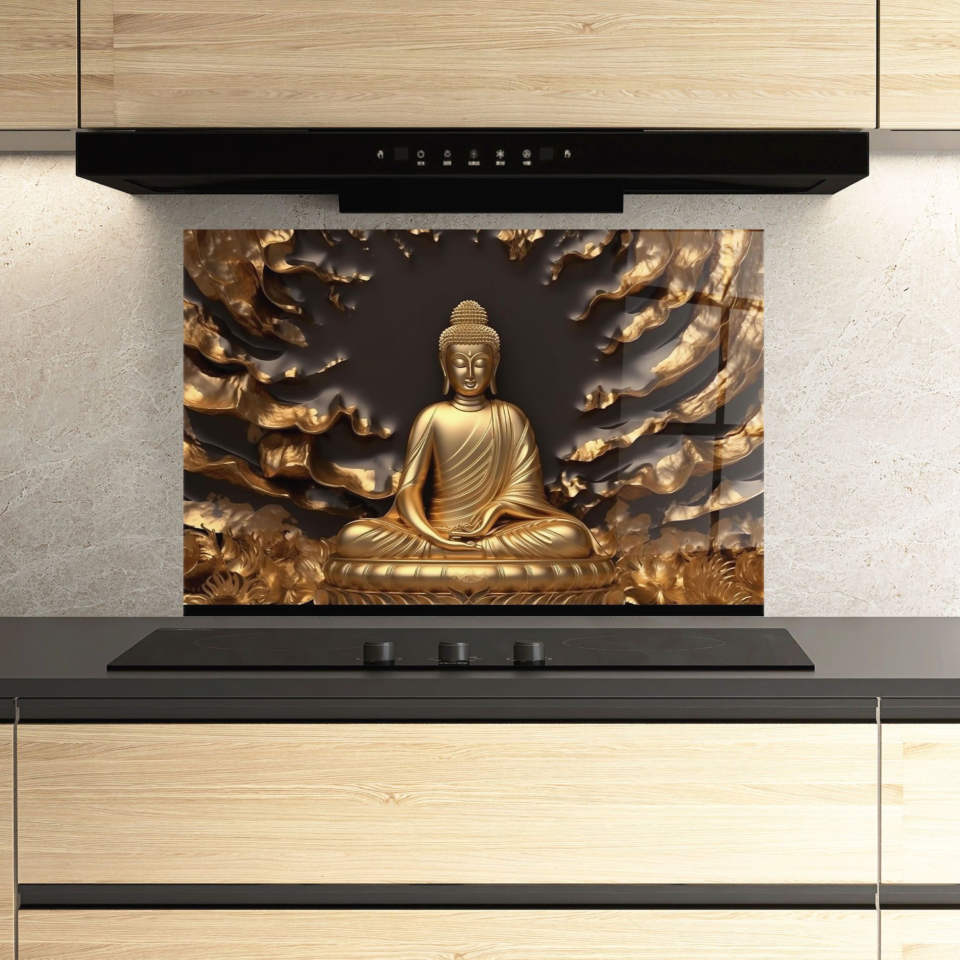Gold 3d Buddha mockup 3