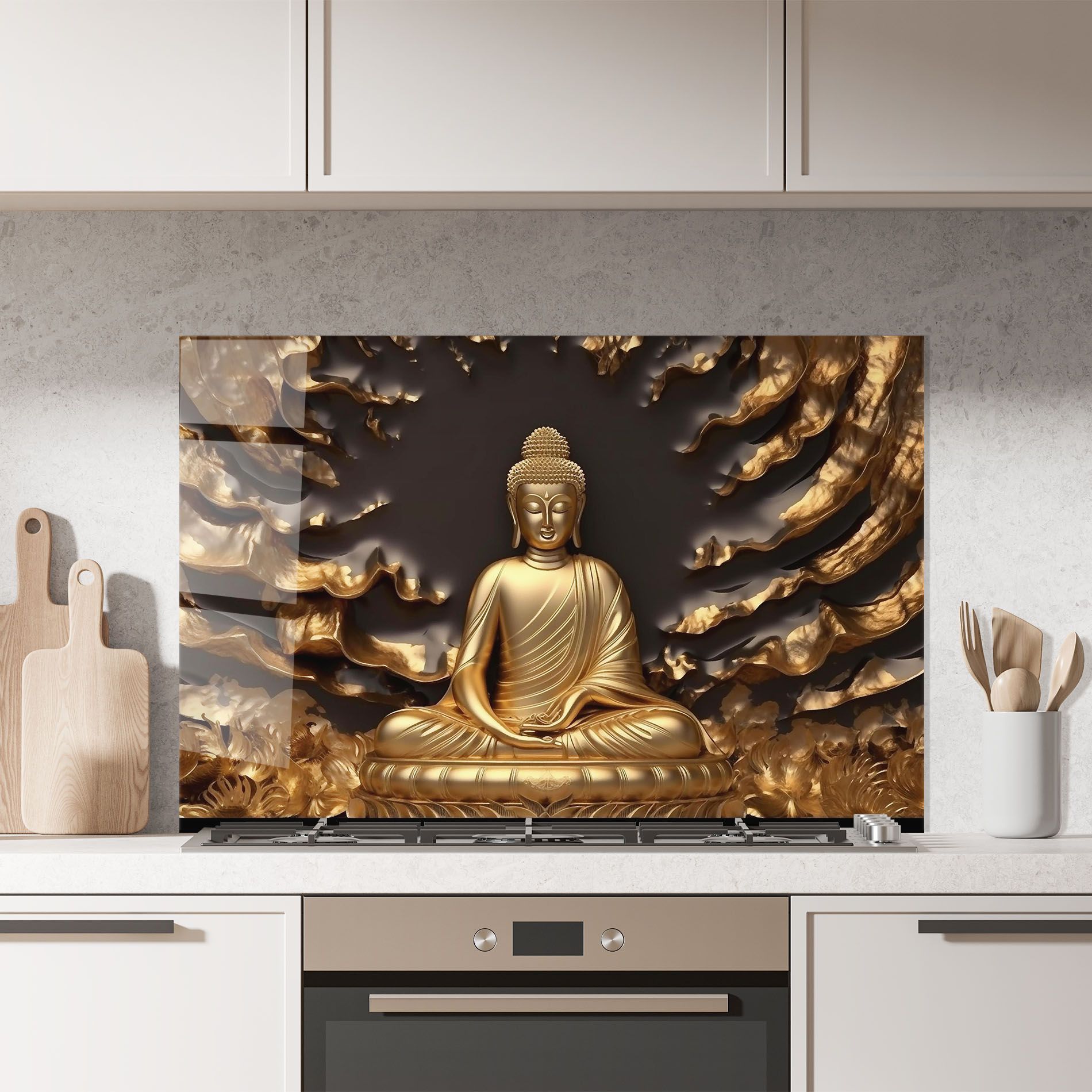 Gold 3d Buddha mockup 7