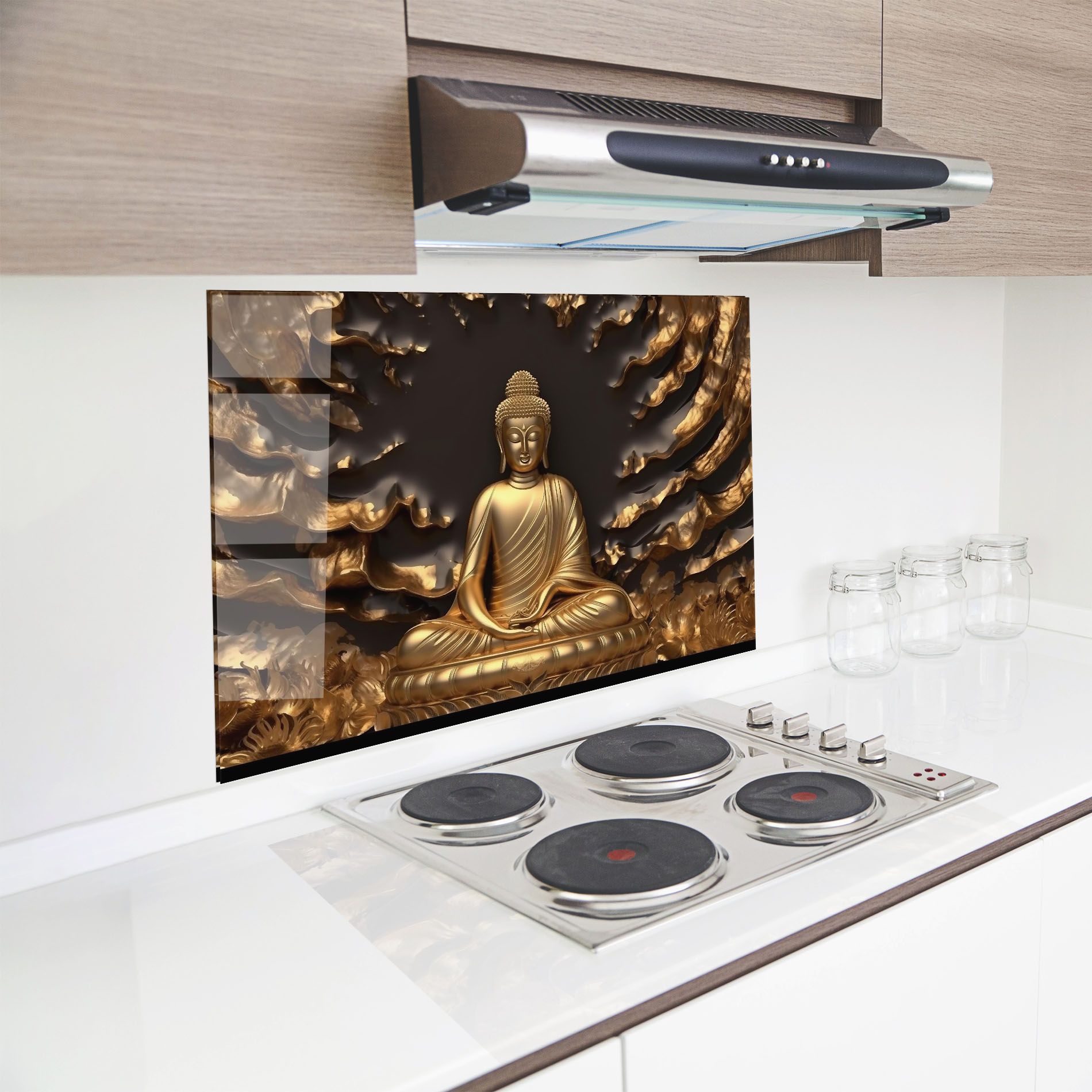 Gold 3d Buddha mockup 8