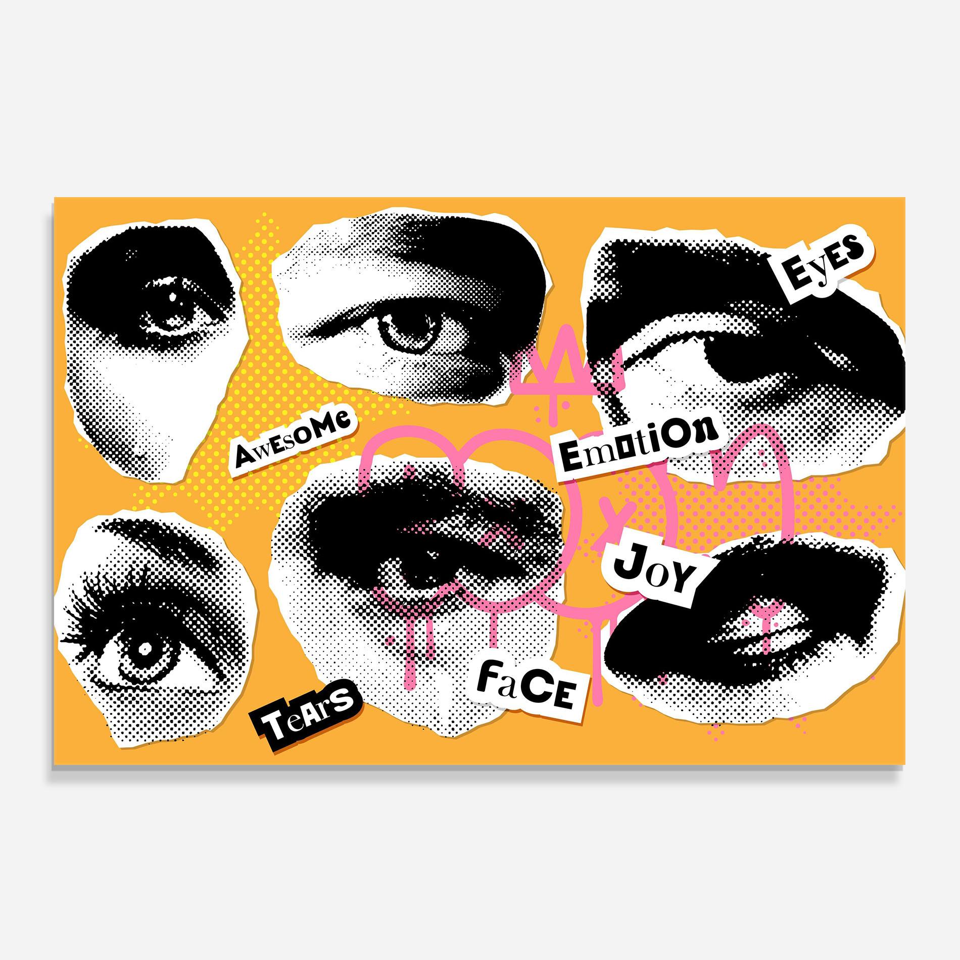 Konyhai üveg hátfal Awesome Emotions mockup 0