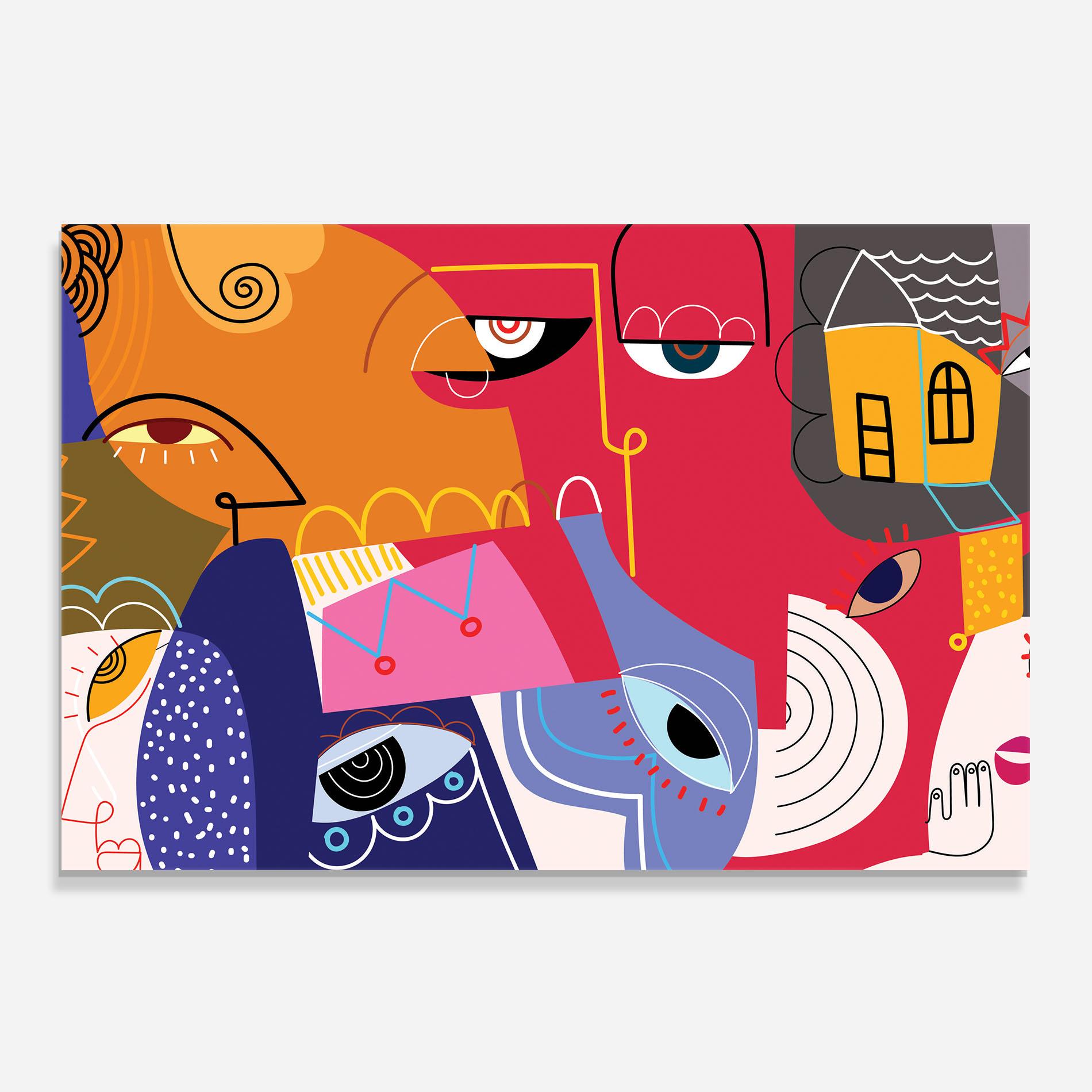 Konyhai üveg hátfal Line Eye Family mockup 0