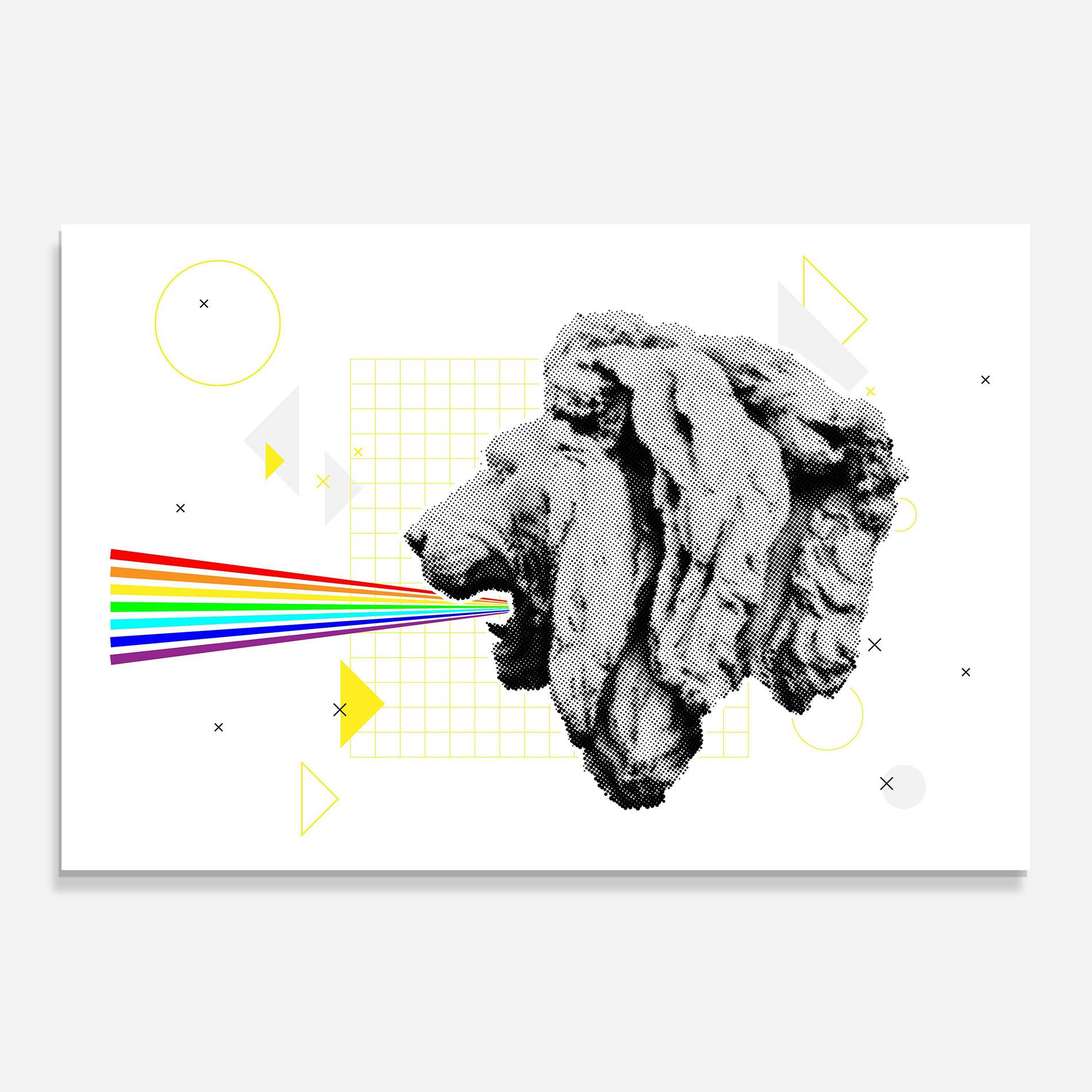 Konyhai üveg hátfal Lion Collage mockup 0