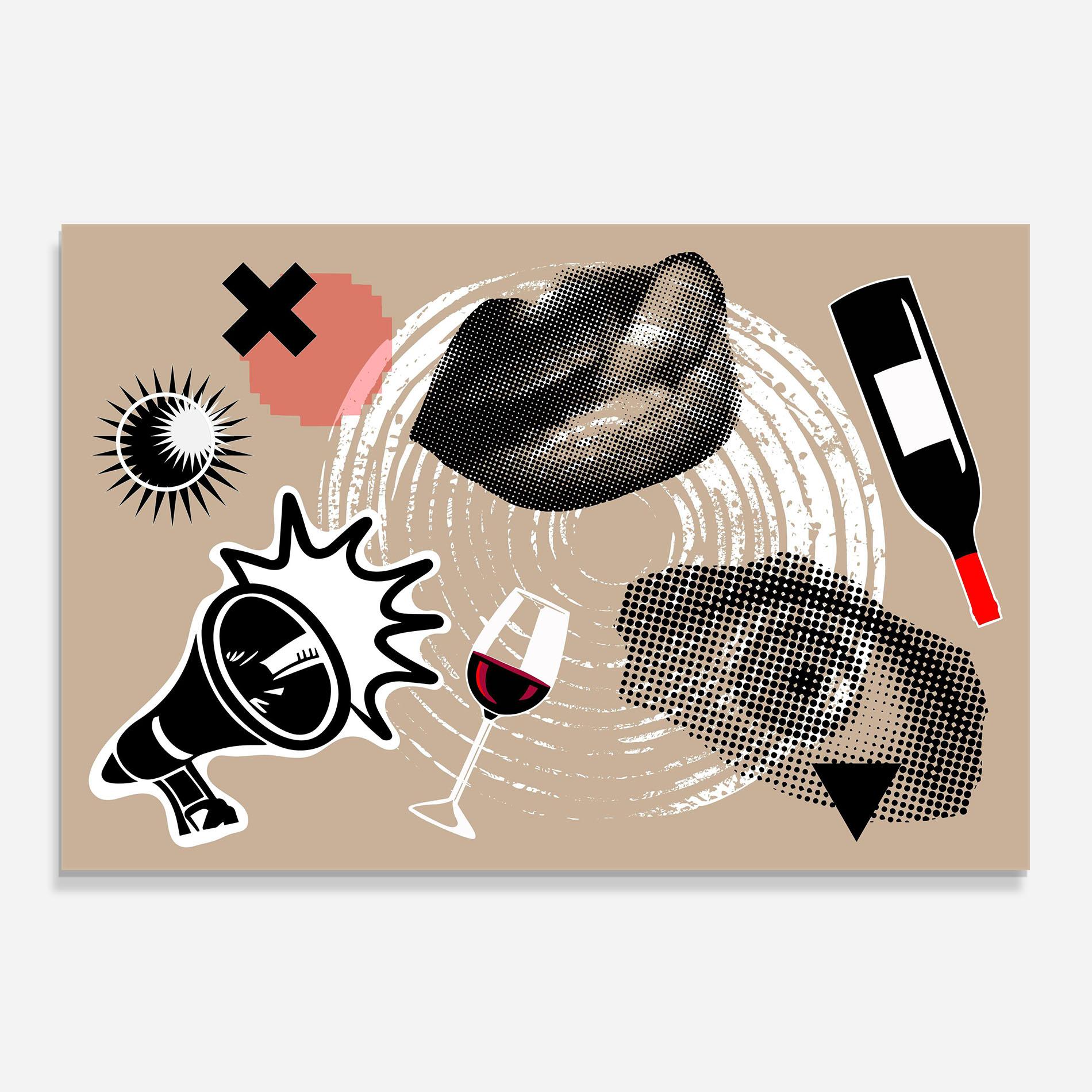 Konyhai üveg hátfal Lips Mouth Collage mockup 0