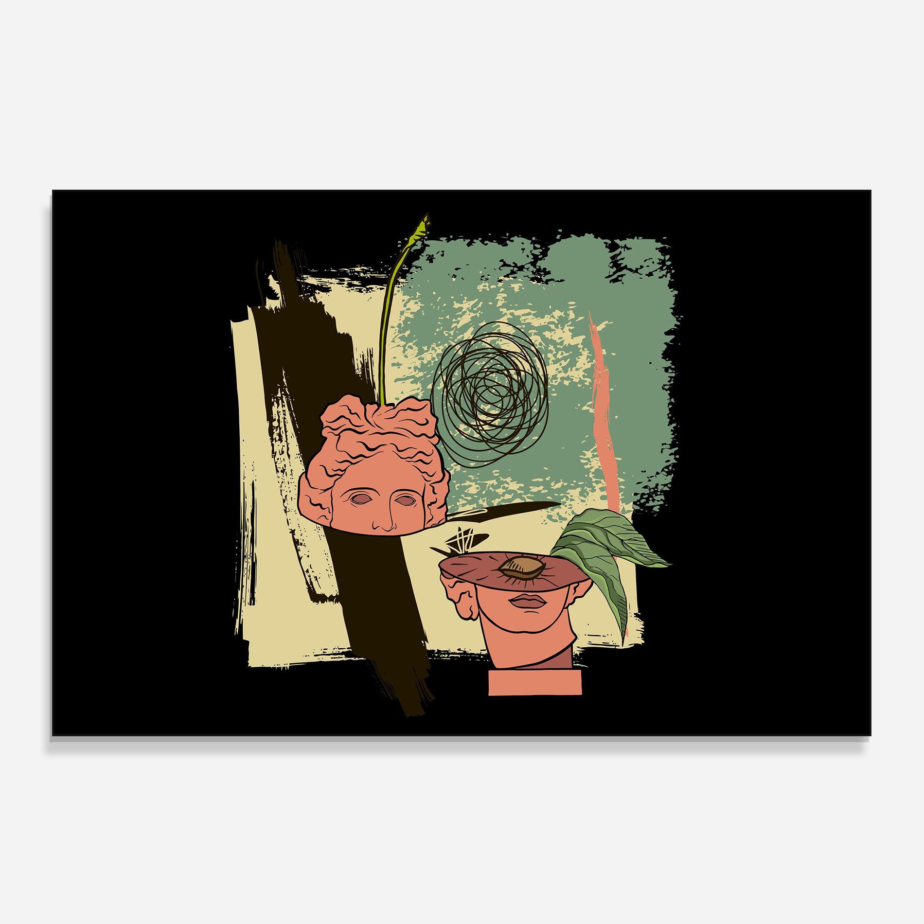 Konyhai üveg hátfal Statue Fruit mockup 0