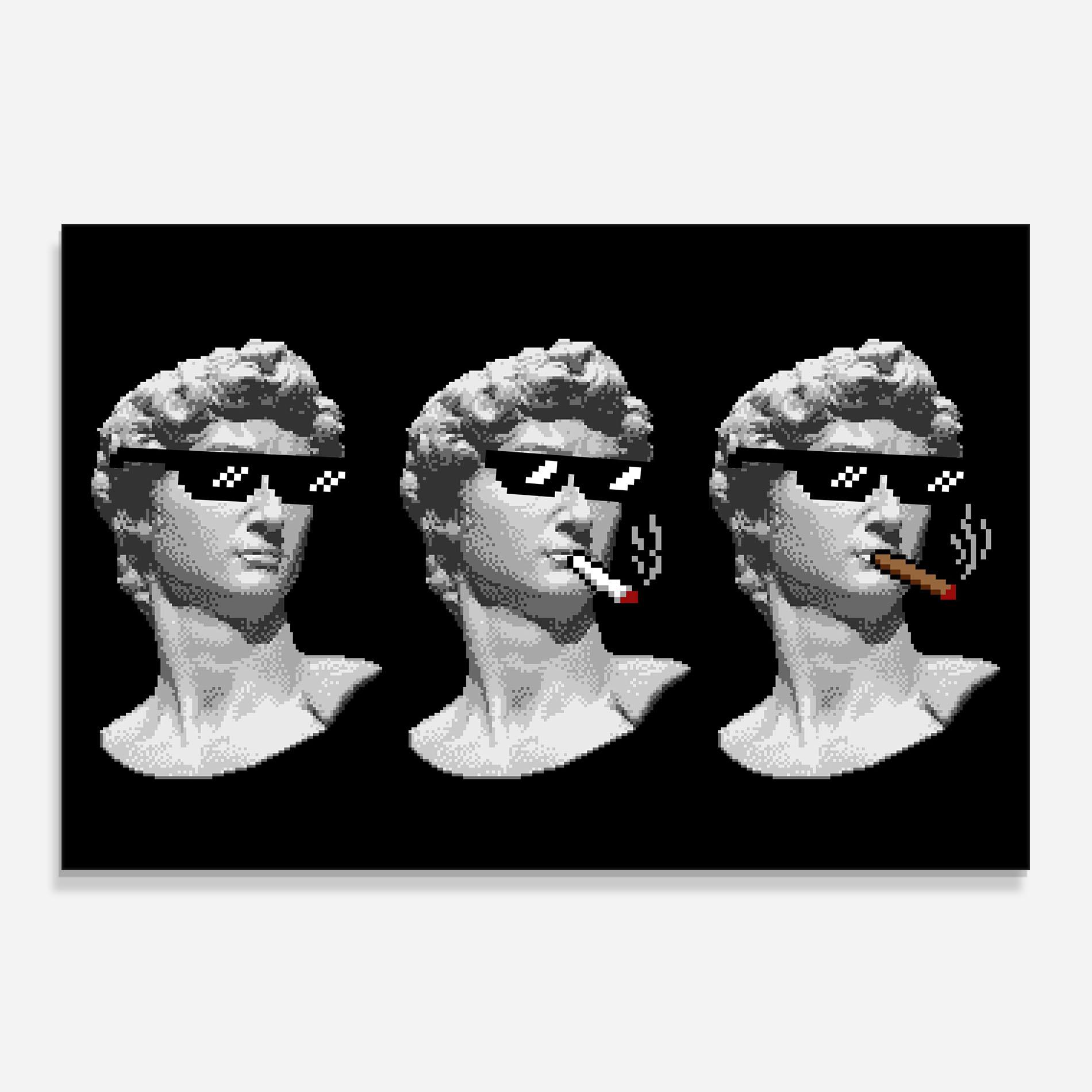 Konyhai üveg hátfal Statue Smoking mockup 0