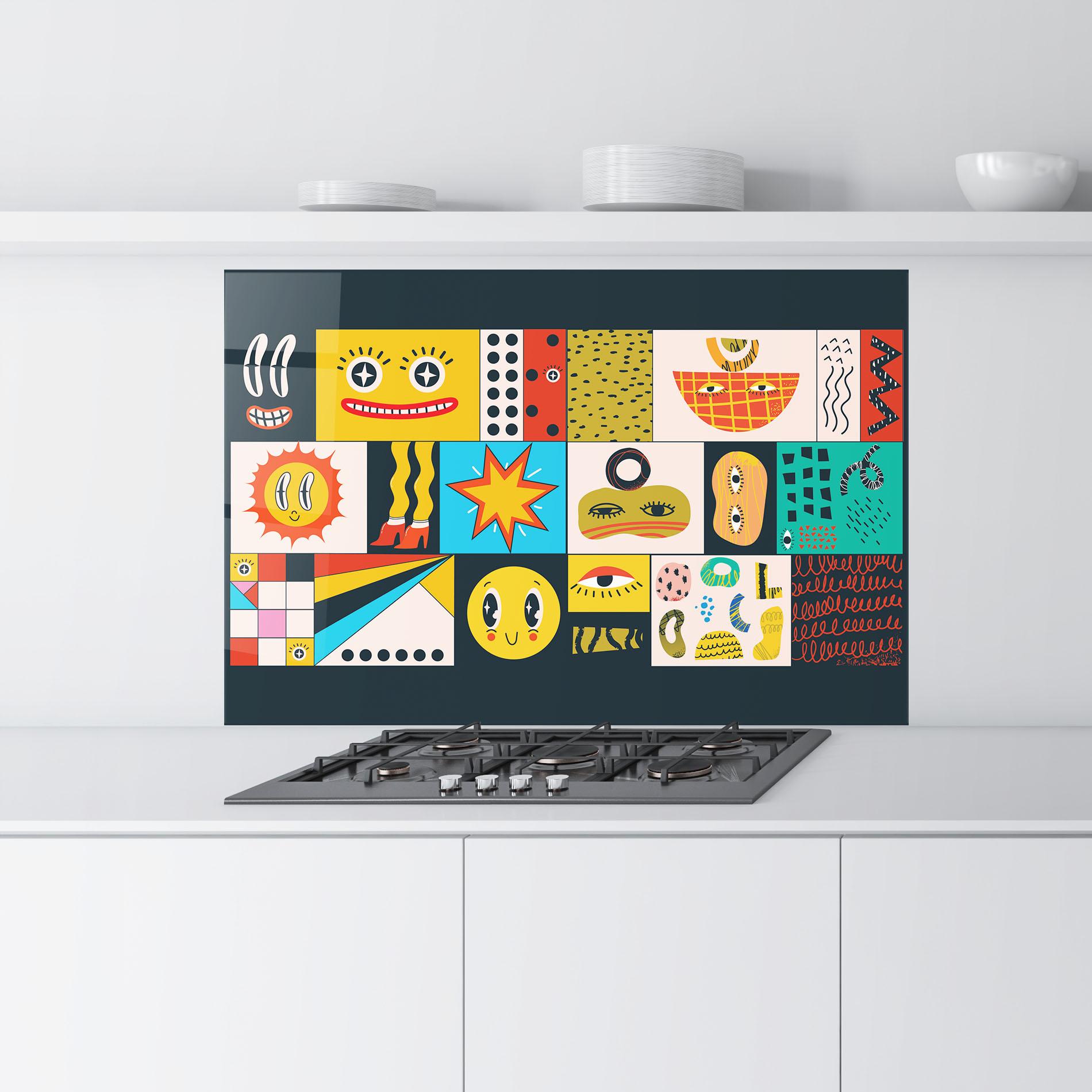 Konyhai üveg hátfal Cool Eye Shape mockup 9