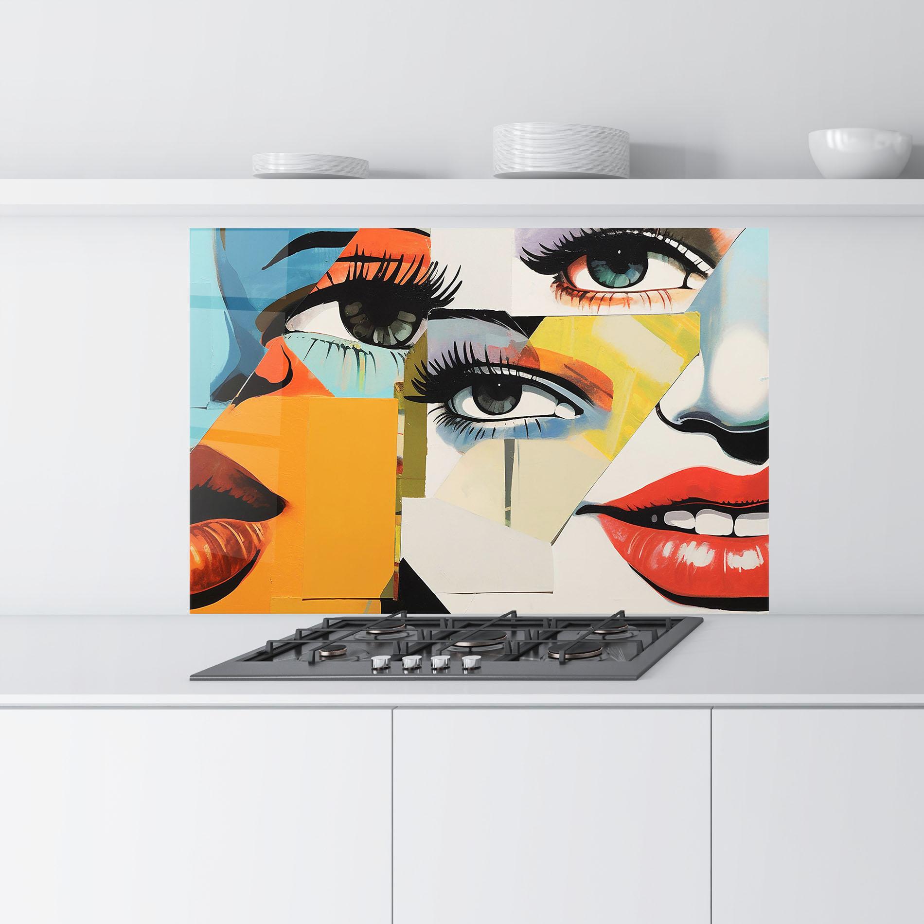 Konyhai üveg hátfal Drawing Collage mockup 9