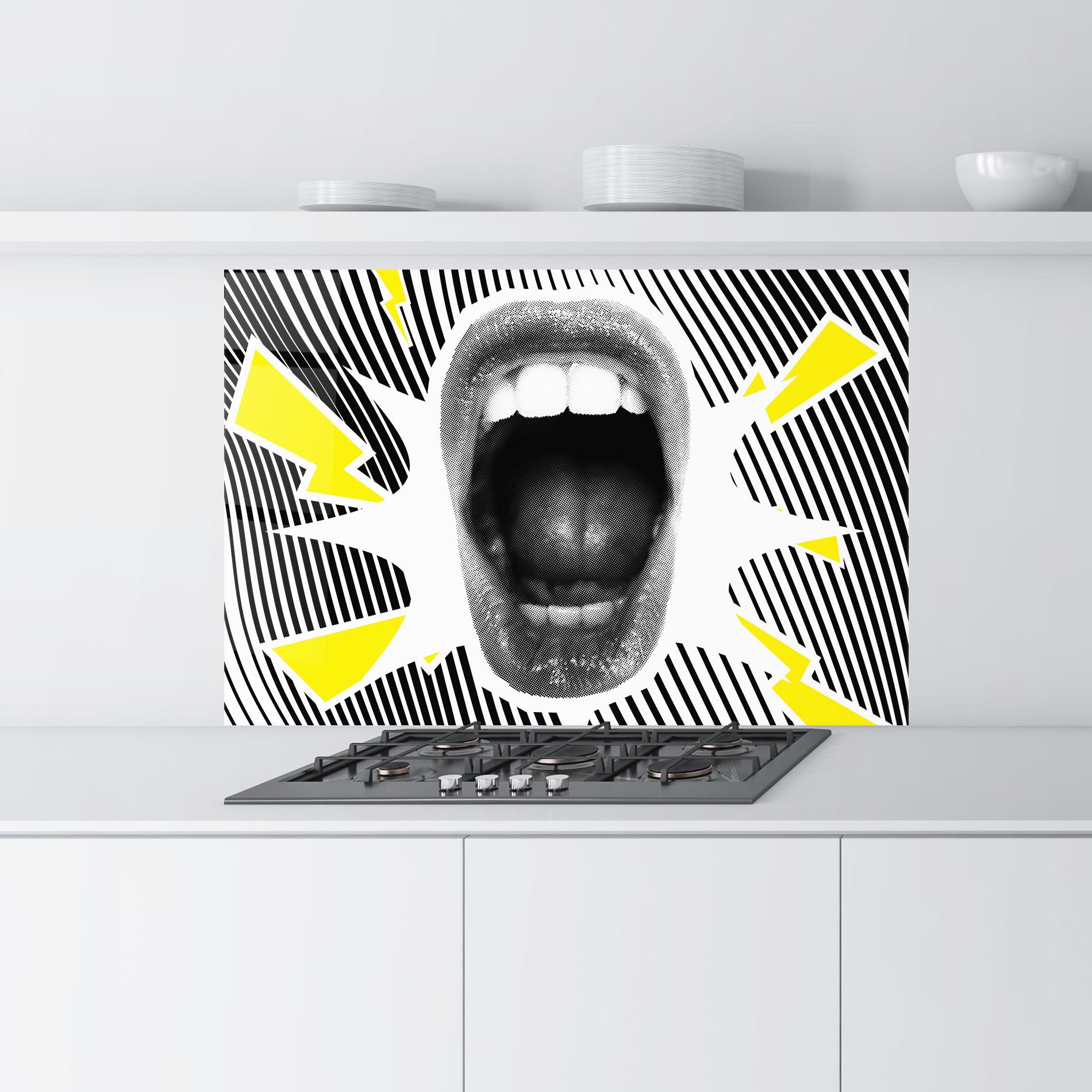 Konyhai üveg hátfal Lightning Mouth mockup 9